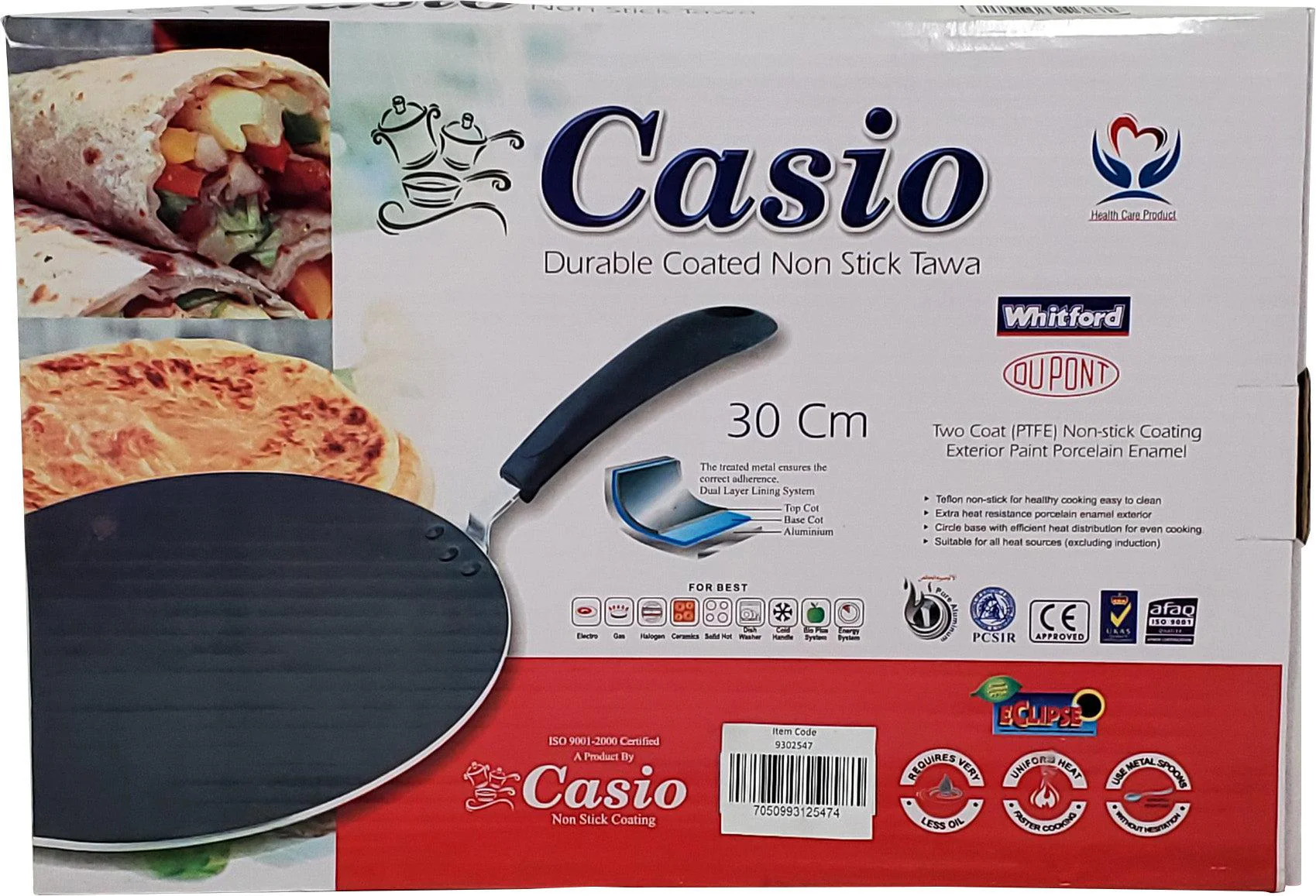 Casio - 30cm Flat Iron Pan (Tava) - Non-Stick - Image 6