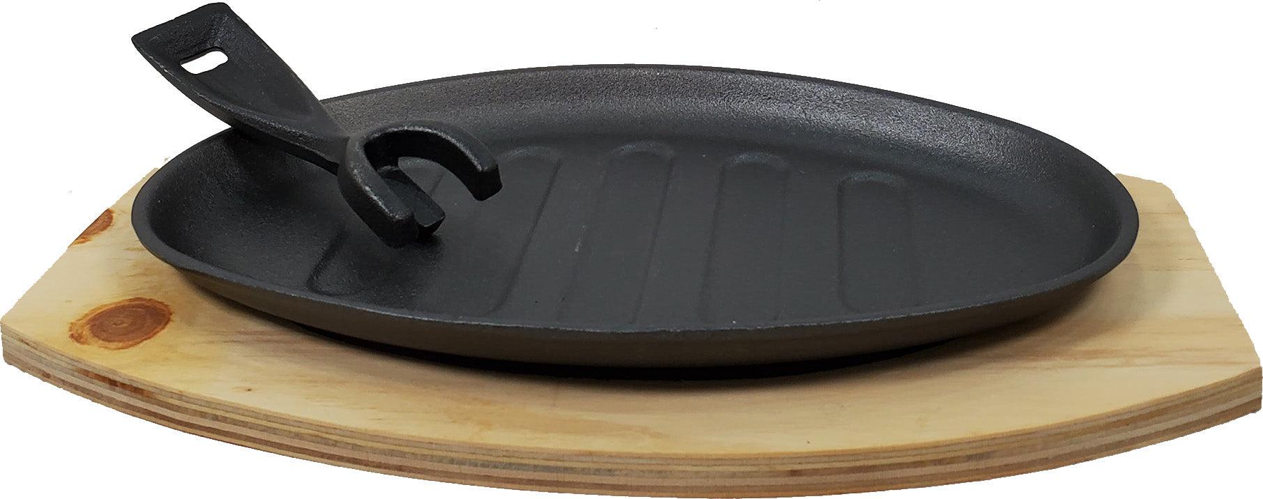 Cast Iron Platter 28x17 cm - w/Pick & Wood - Image 2