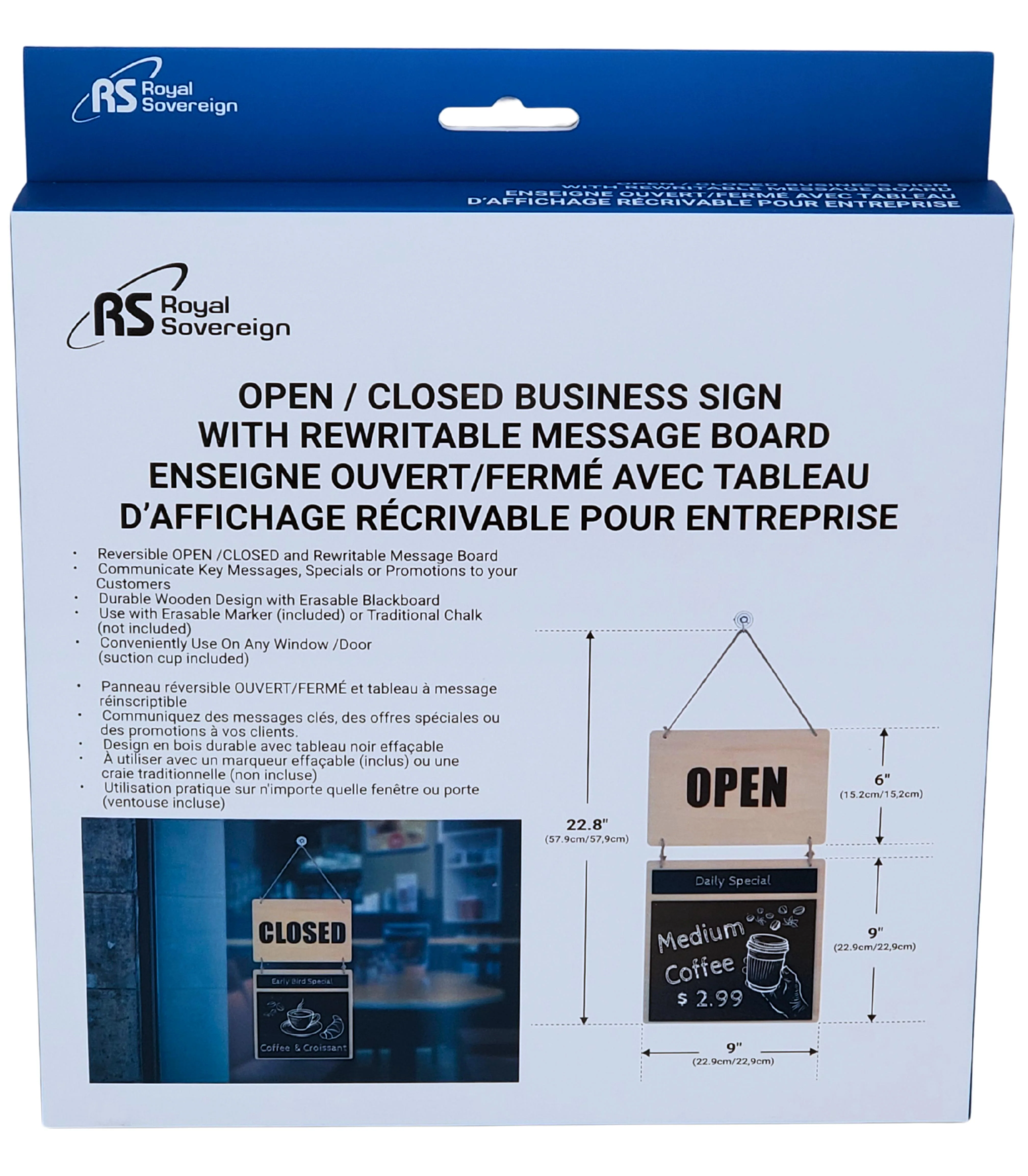 Chalkboard "Open / Closed" Sign (9"W x 16"H) - Image 4