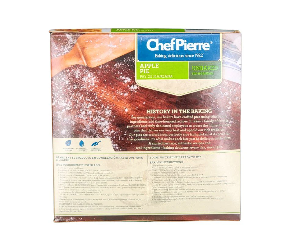CLR - Chef Pierre - 10" Apple Pie - Unbaked - Image 2