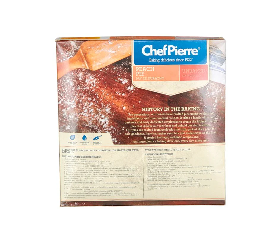 CLR - Chef Pierre - 10" Peach Pie - Unbaked - Image 2