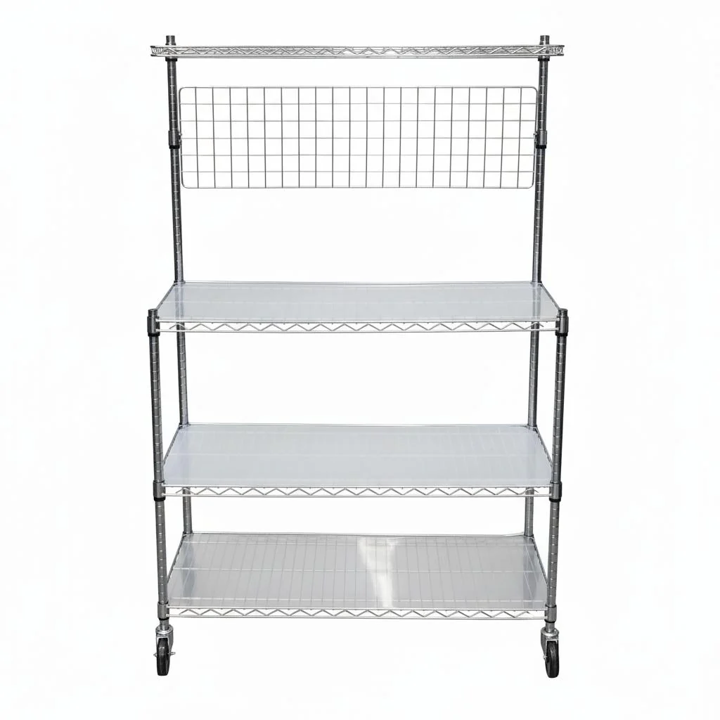 Chrome Wire Utility Cart - 18" x 42" x 63" - Image 2