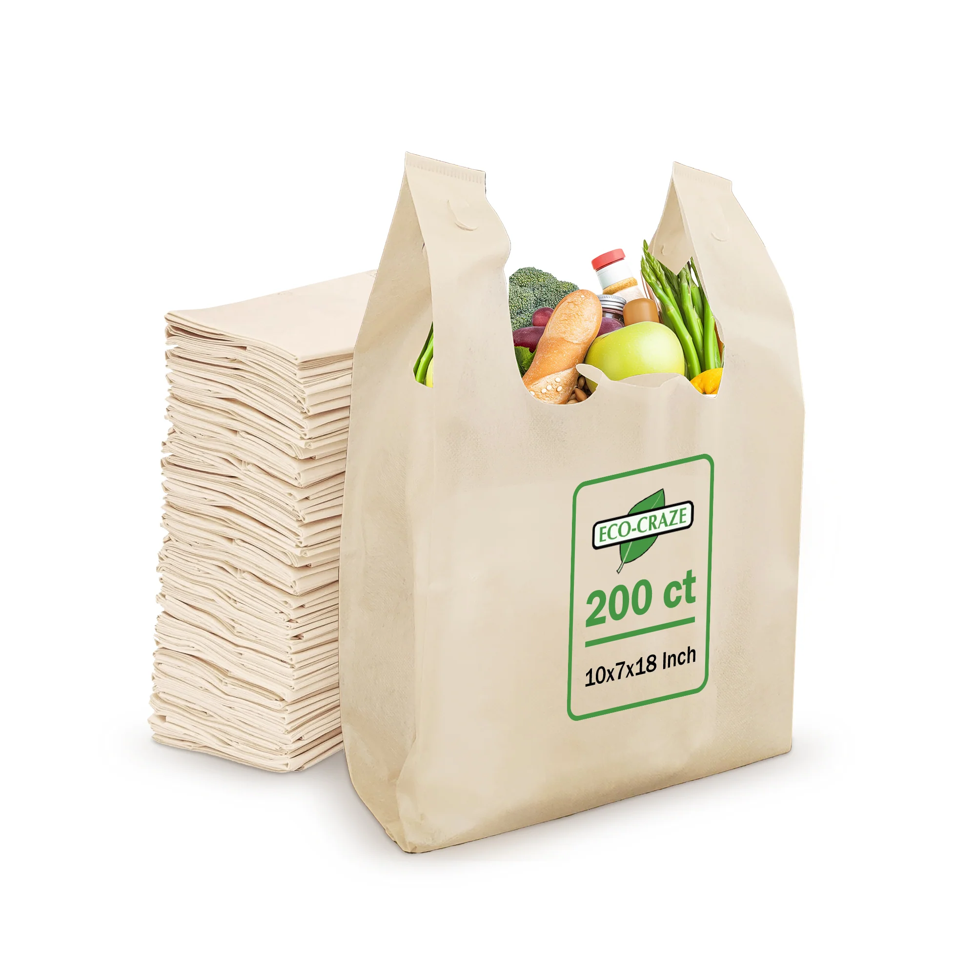 Eco-Craze - 10x7x18 – Non Woven - Plain Reusable Shopping Bag - Image 2