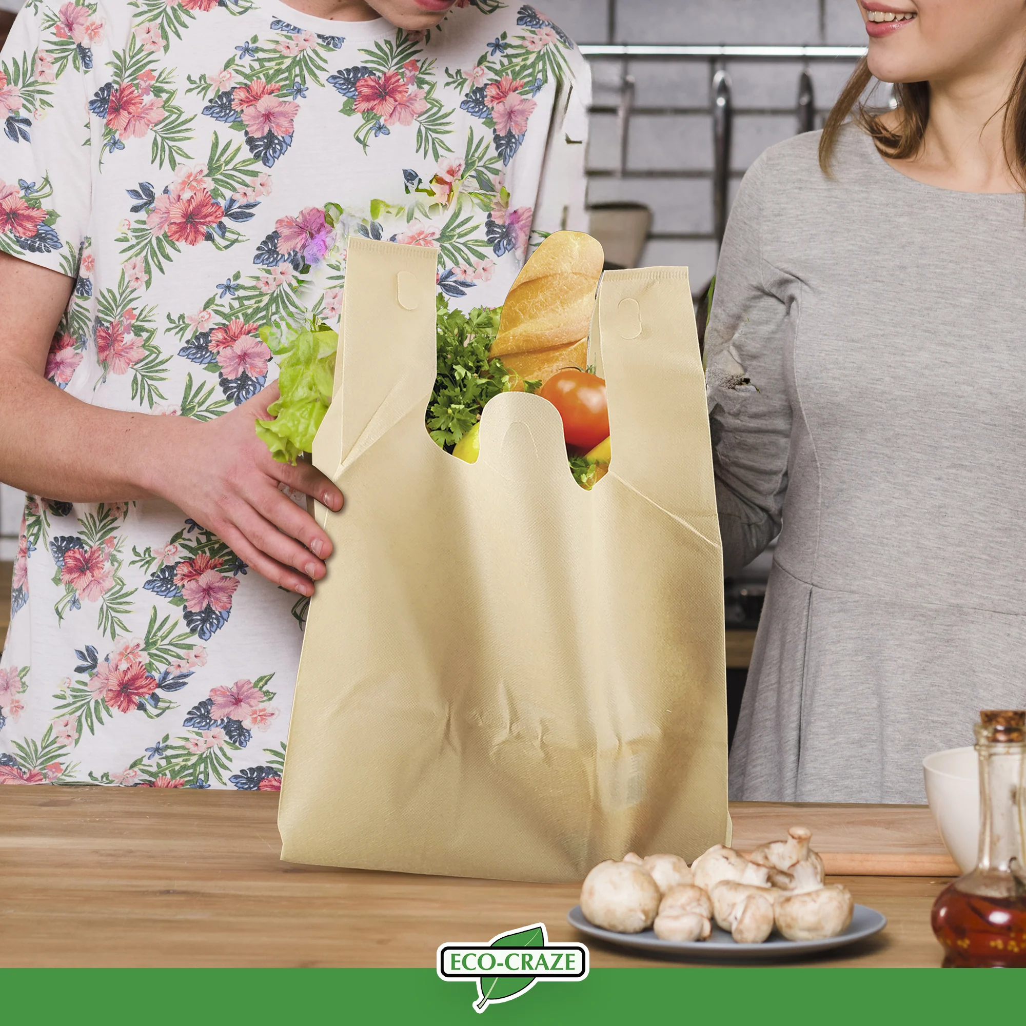 Eco-Craze - 10x7x18 – Non Woven - Plain Reusable Shopping Bag - Image 8
