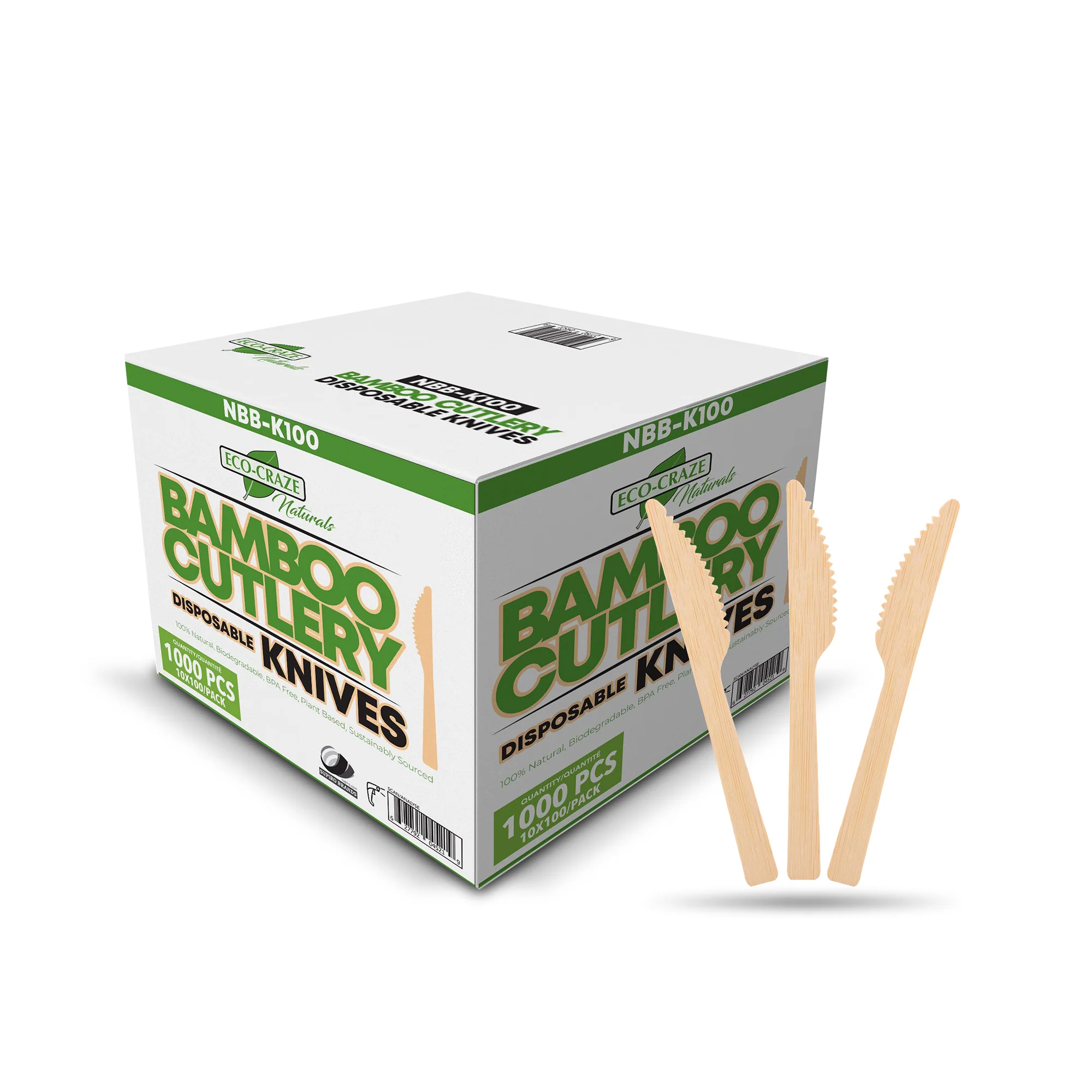 Eco-Craze - Bamboo Knives - Disposable - NBB-K100 - Image 3
