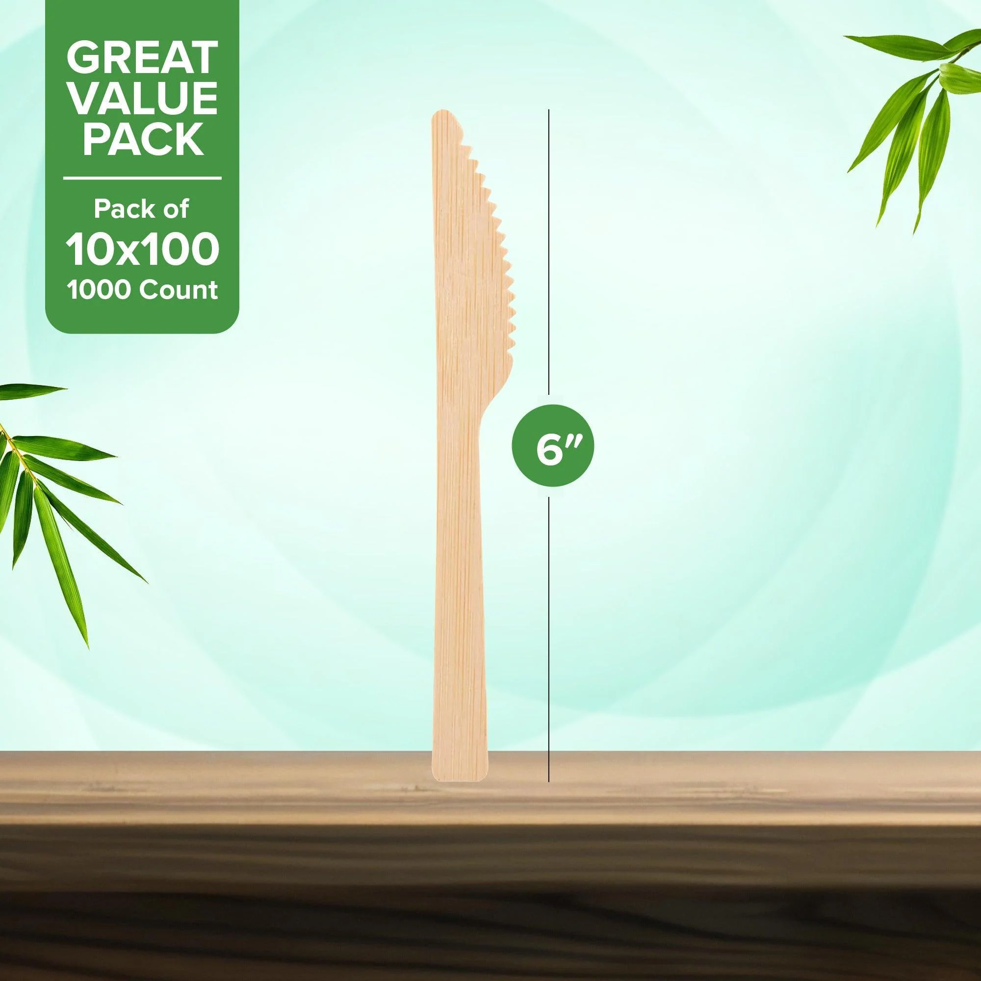 Eco-Craze - Bamboo Knives - Disposable - NBB-K100 - Image 4