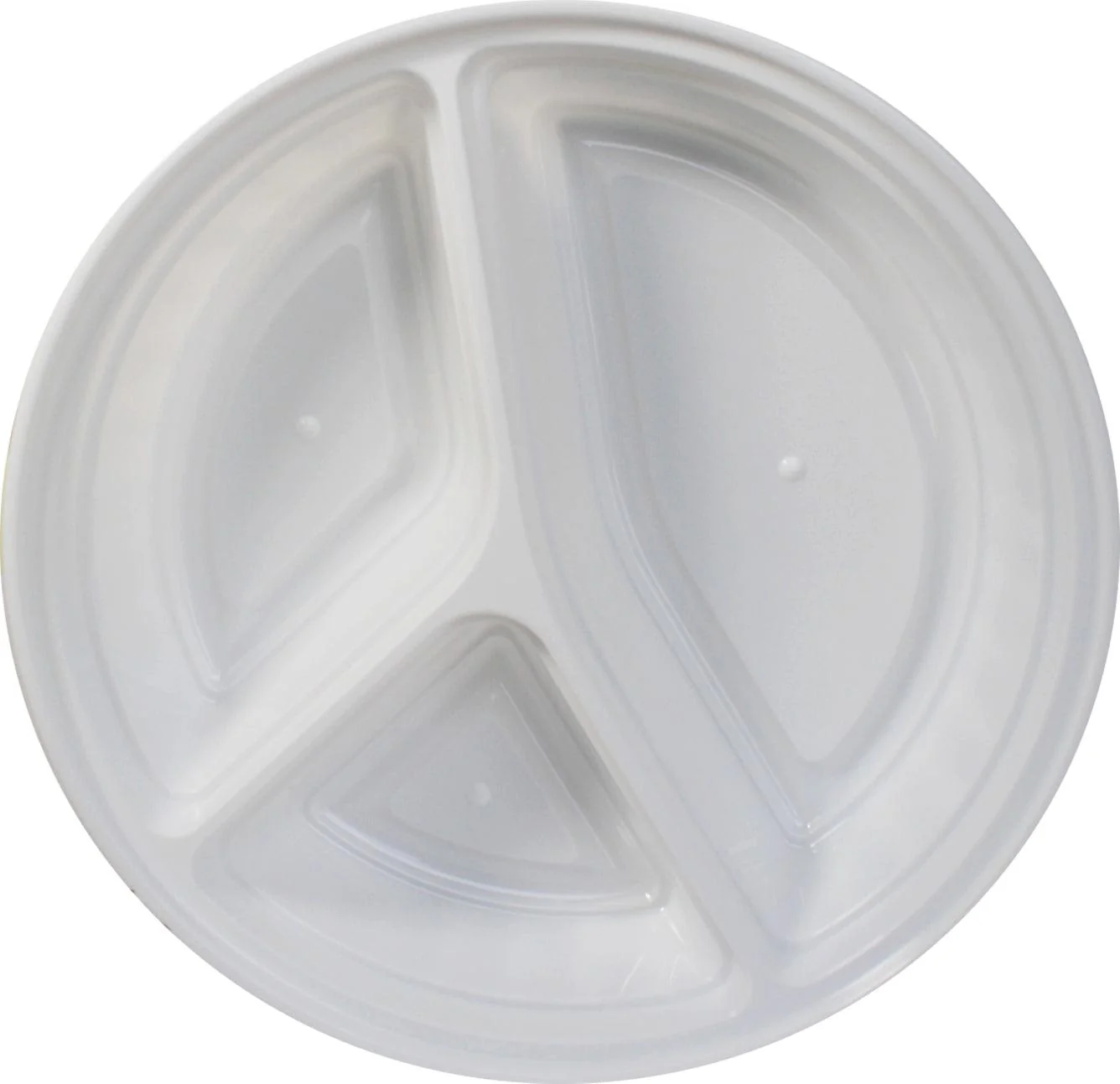 Rhino - Heavy 9" Round PP Combo Container - 3 Comp. - White - Image 3
