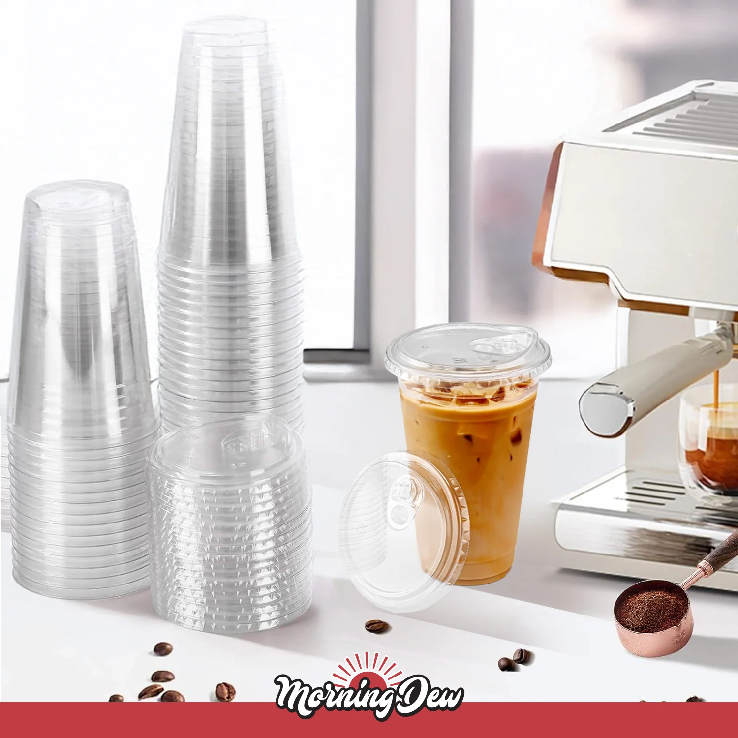 Morning Dew - Sip Lids W/Lock Back Cover For CP16-CP24 Clear Pet Cup - 98mm - SIP-16LB - Image 5