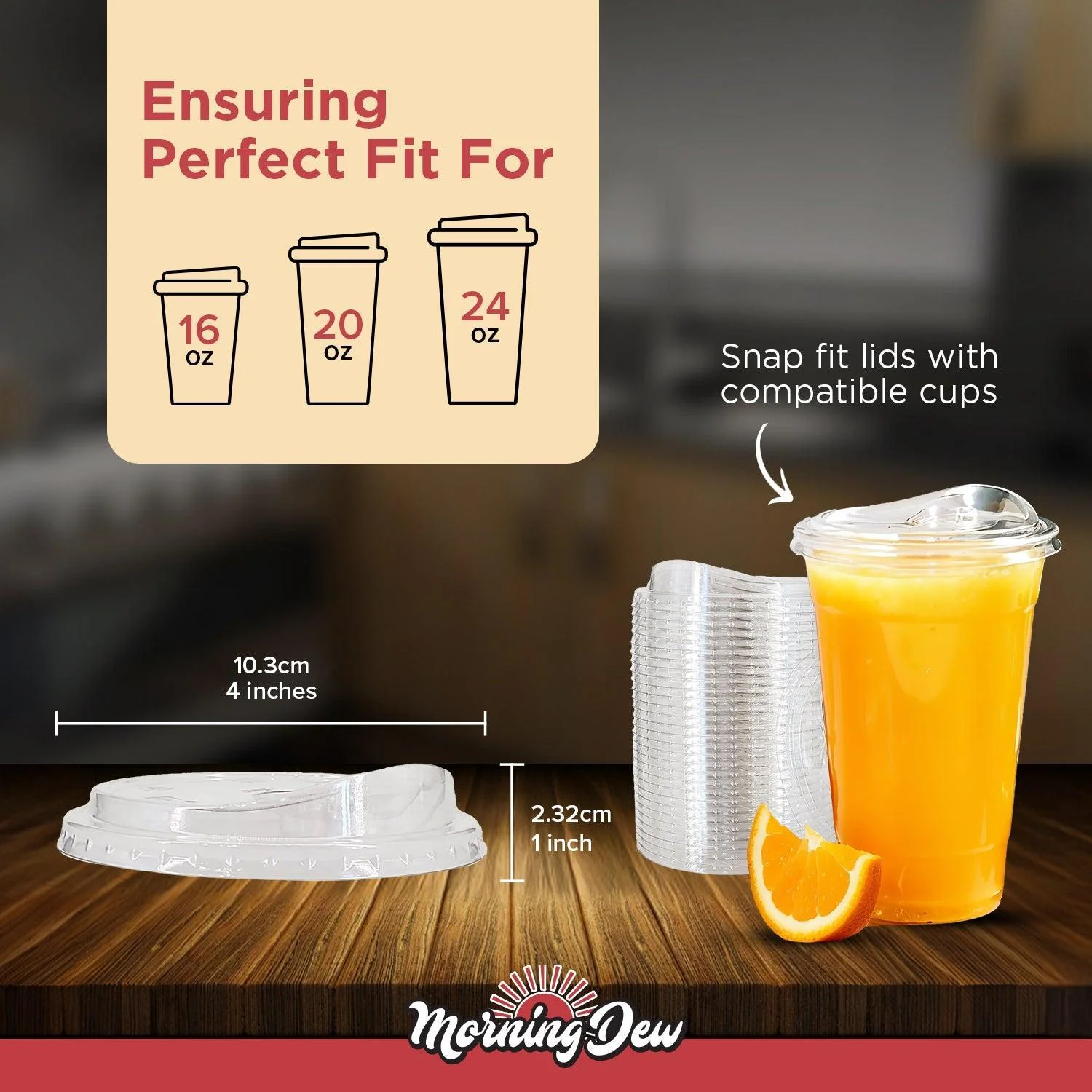 Morning Dew - Sip Lids W/Lock Back Cover For CP16-CP24 Clear Pet Cup - 98mm - SIP-16LB - Image 7