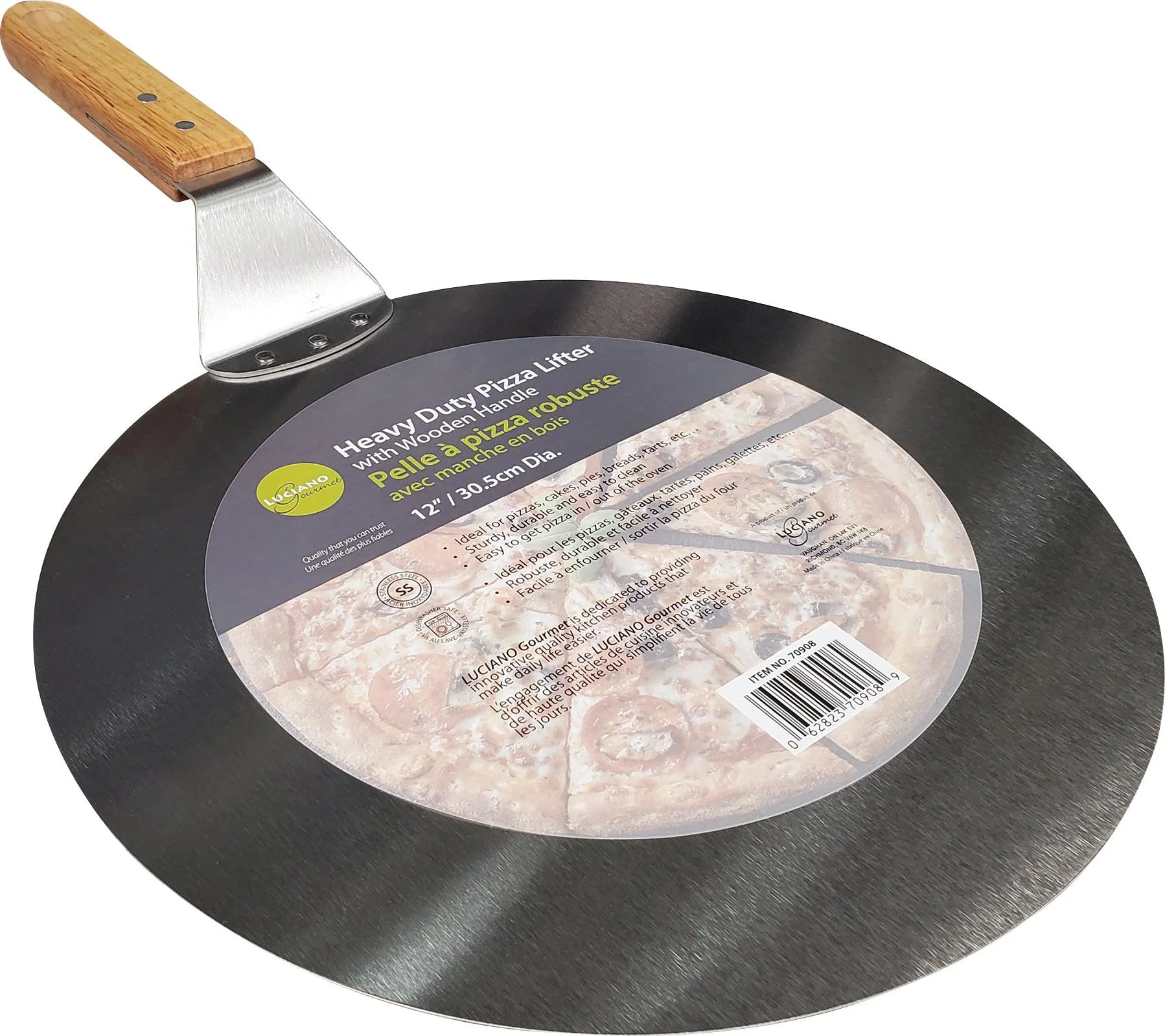 Pizza Peel - Aluminum - 12" Round - Image 2