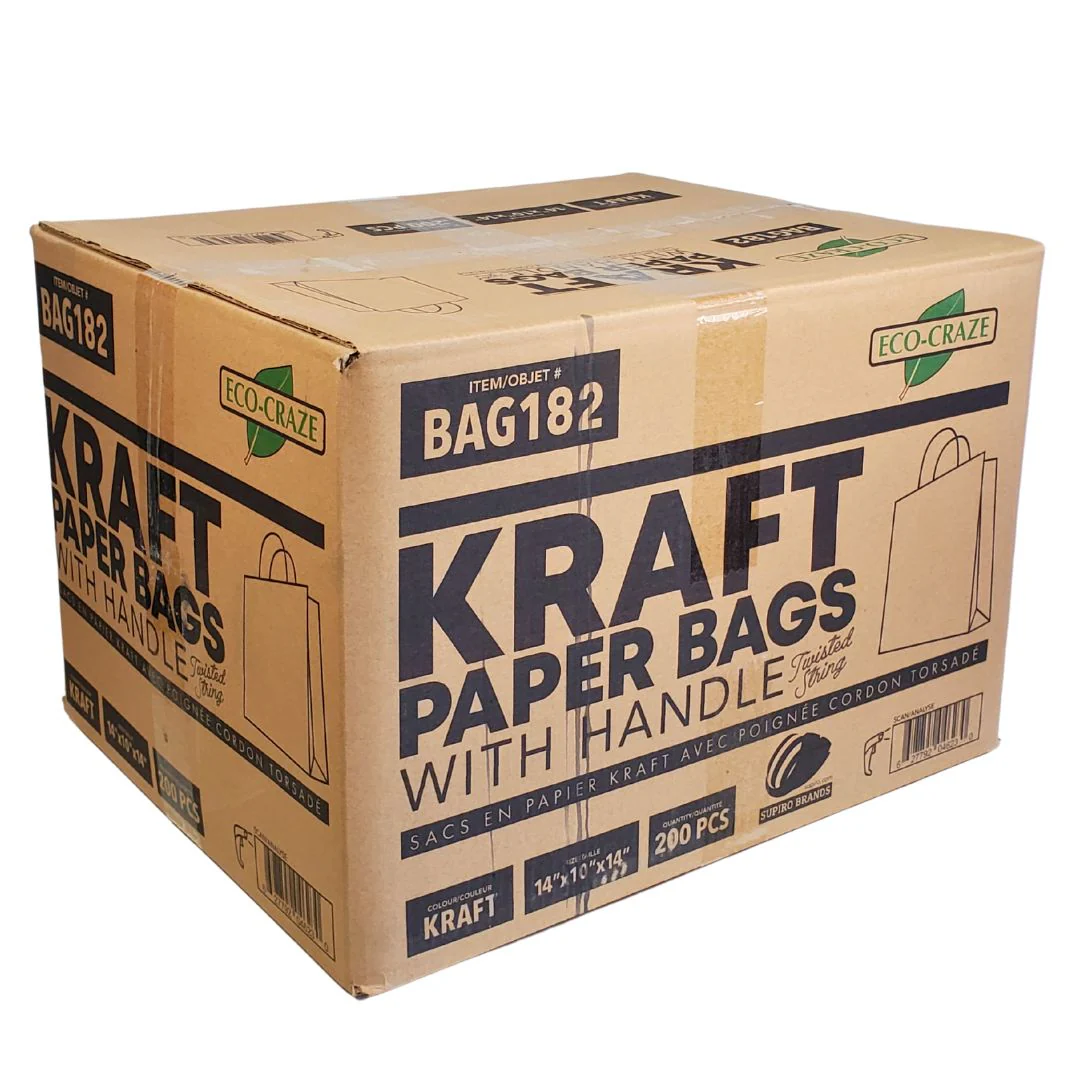 Eco-Craze - 14x10x14" Kraft Paper Bags - Twisted Handle - Image 3