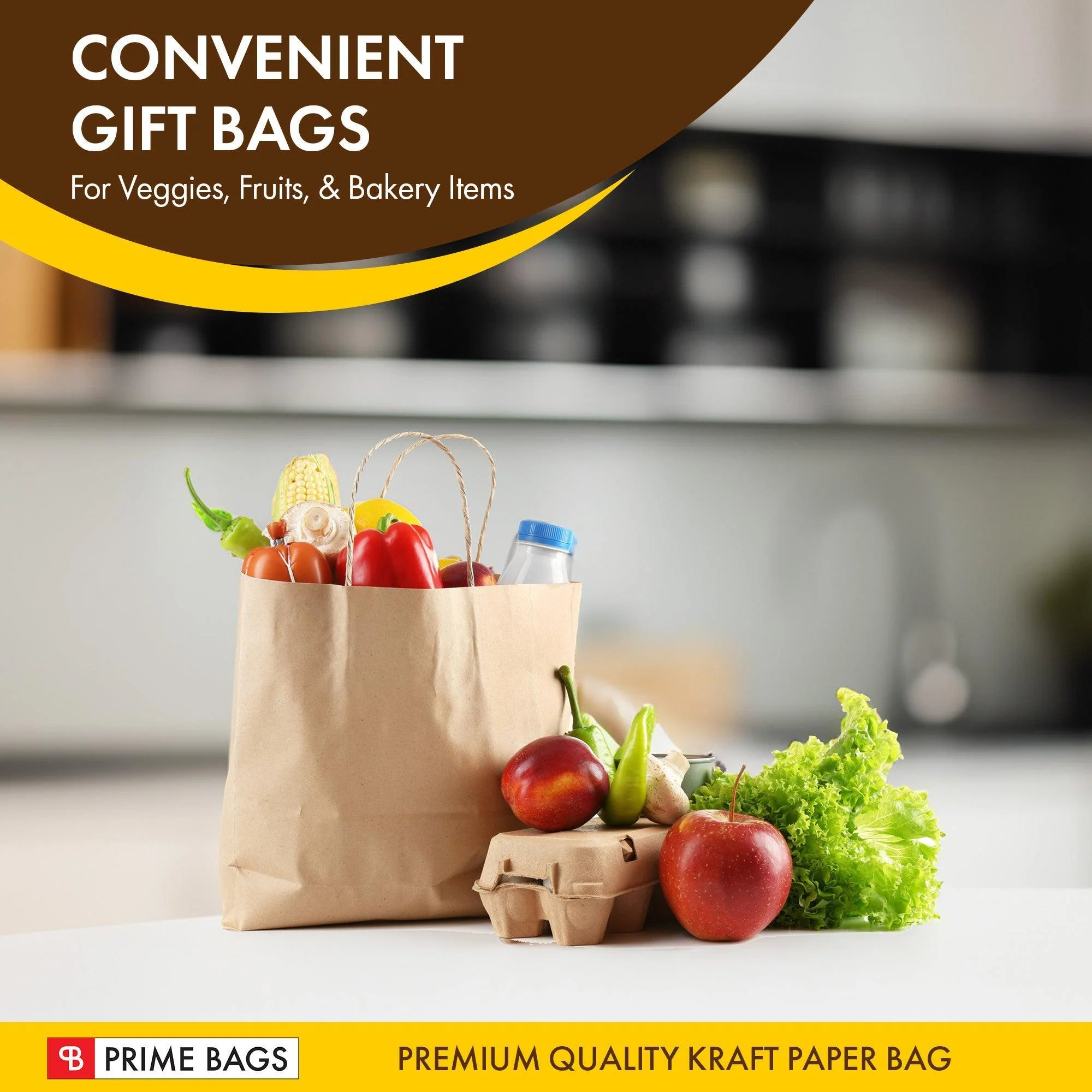 Prime Bags - Delta - Self Adhesive Paper Bags with Twisted Handles - 13x7x13 - Image 9