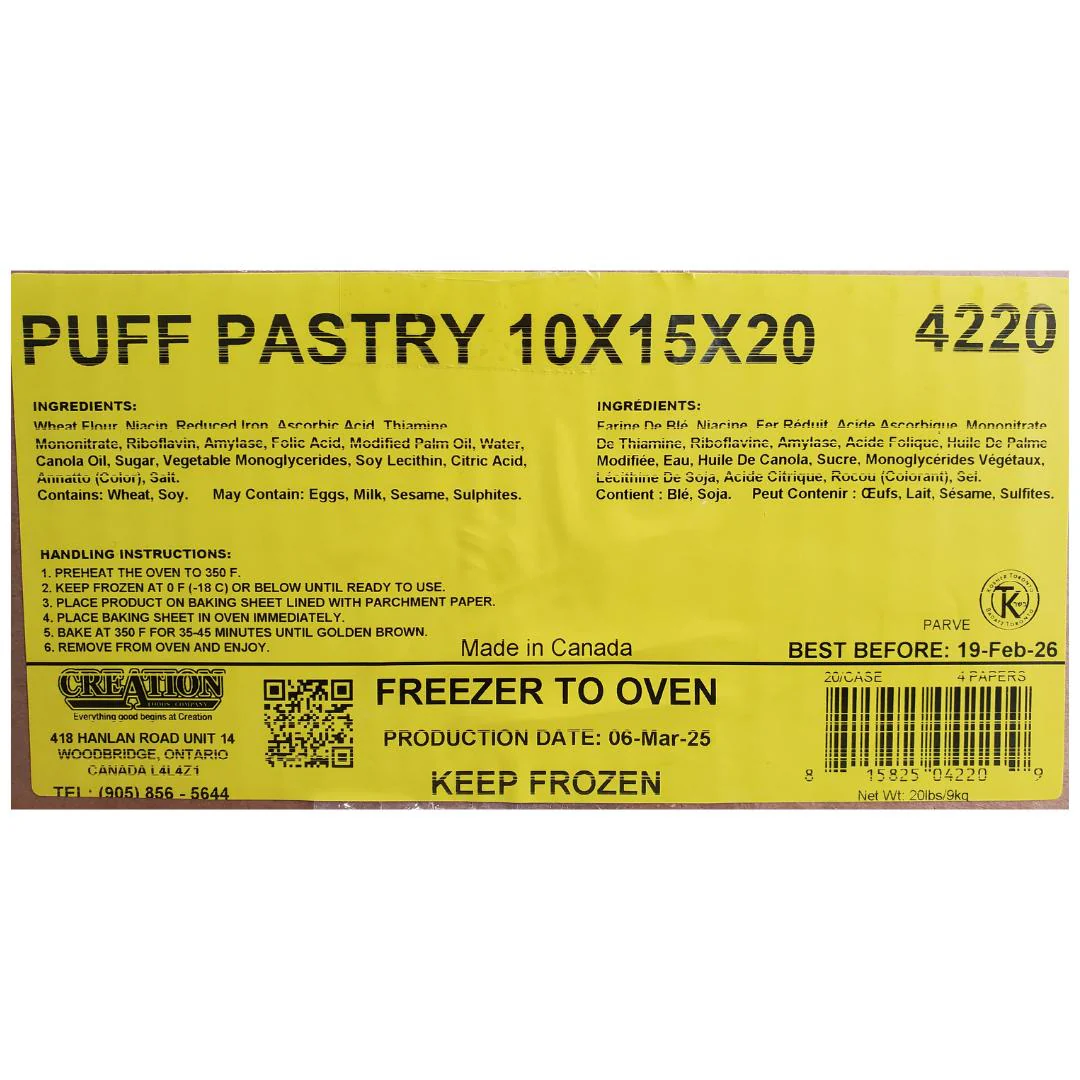Creation - Puff Pastry Sheet - 10x15" - 20ct - Image 3