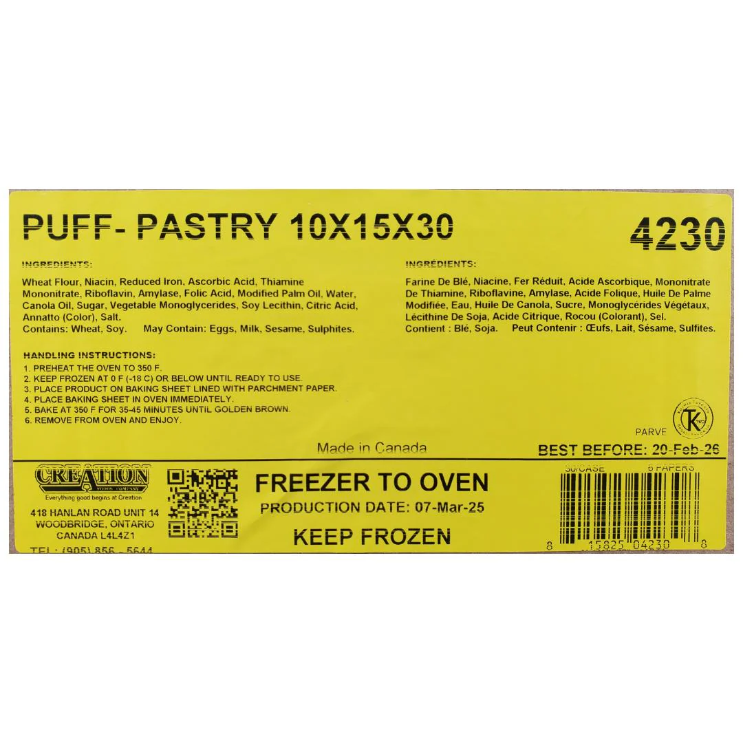 Creation - Puff Pastry Sheet - 10x15" - 30ct - Image 4