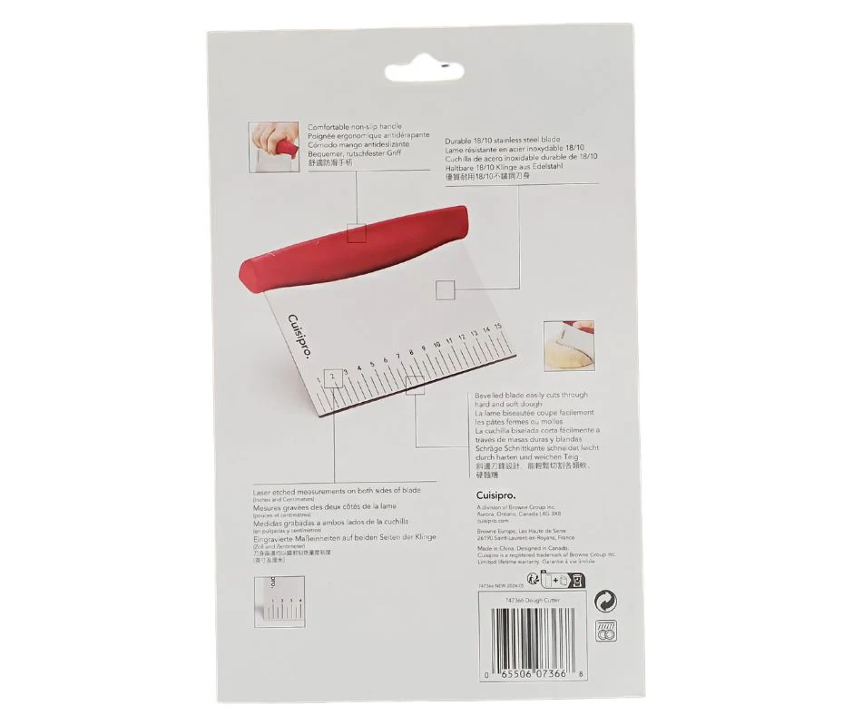 Cuisipro - Dough Cutter/Scraper SS - 6" Red Handle - Image 2