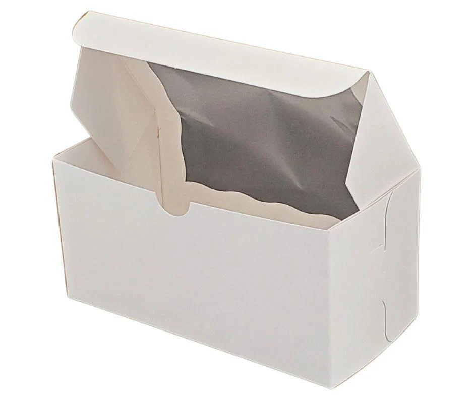 EB - Cup Cake Box with Window - White - 8 x 4 x 4 - Double / 2 Cupcake - Image 3