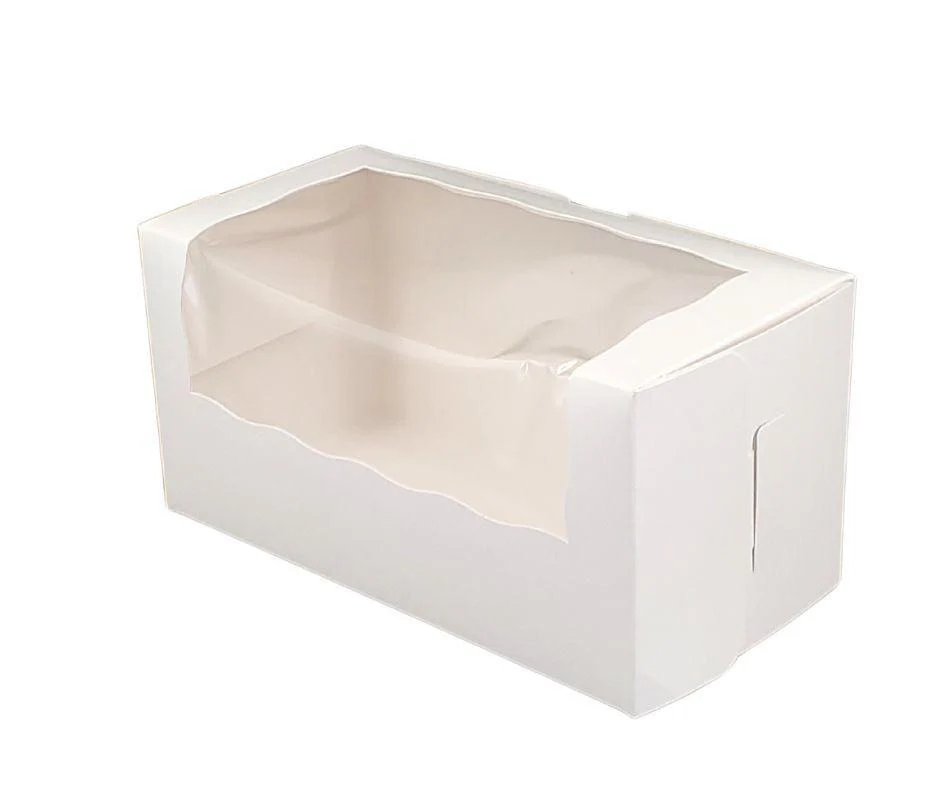 EB - Cup Cake Box with Window - White - 8 x 4 x 4 - Double / 2 Cupcake - Image 4