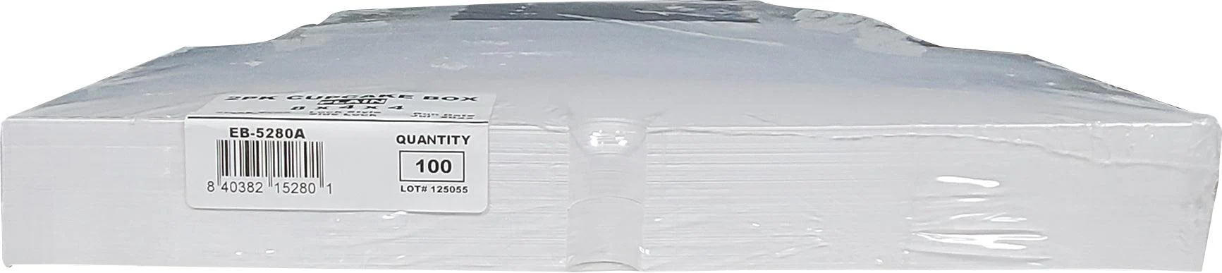 EB - Cup Cake Box with Window - White - 8 x 4 x 4 - Double / 2 Cupcake - Image 8