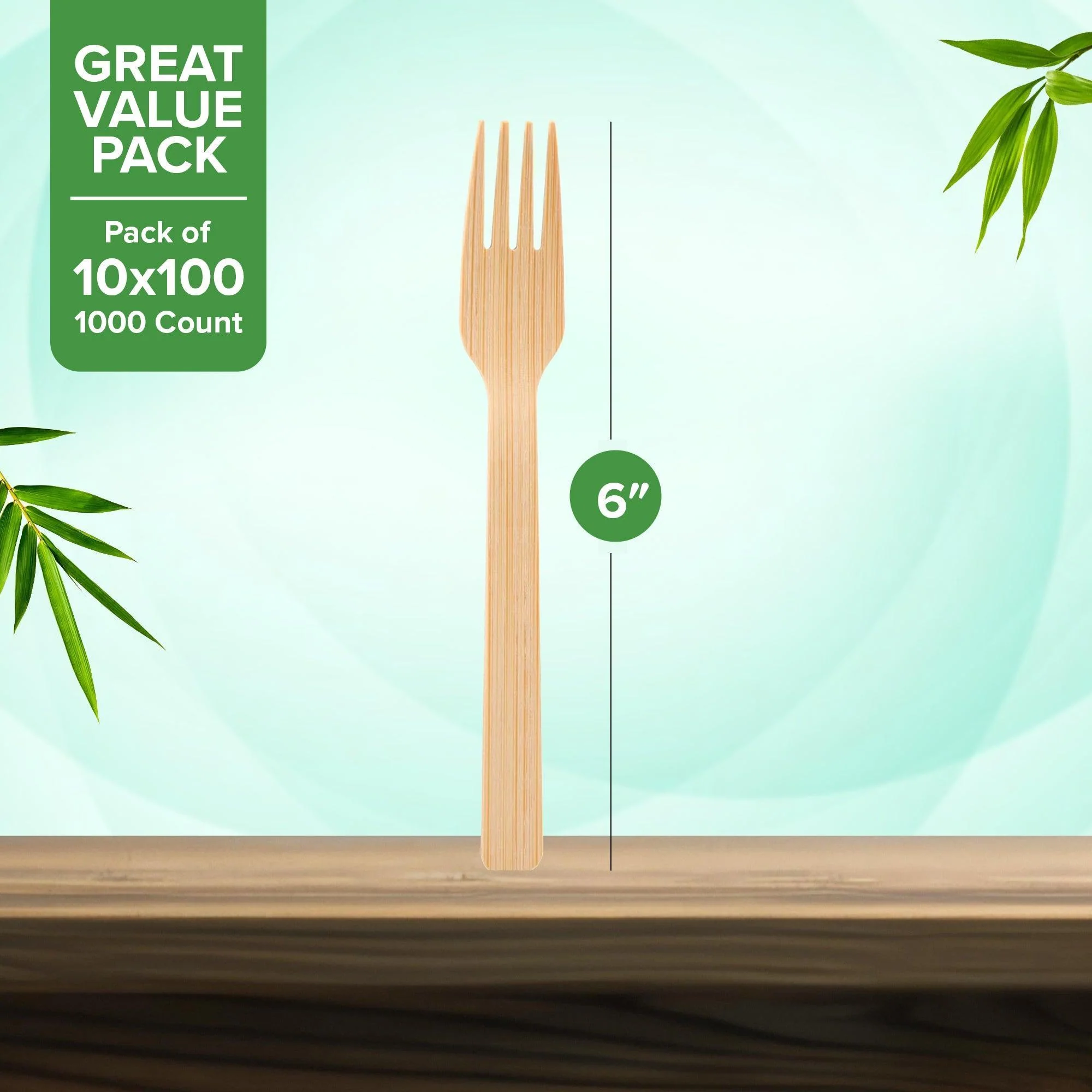 Eco-Craze - Bamboo Forks - Disposable - NBB-F100 - Image 2