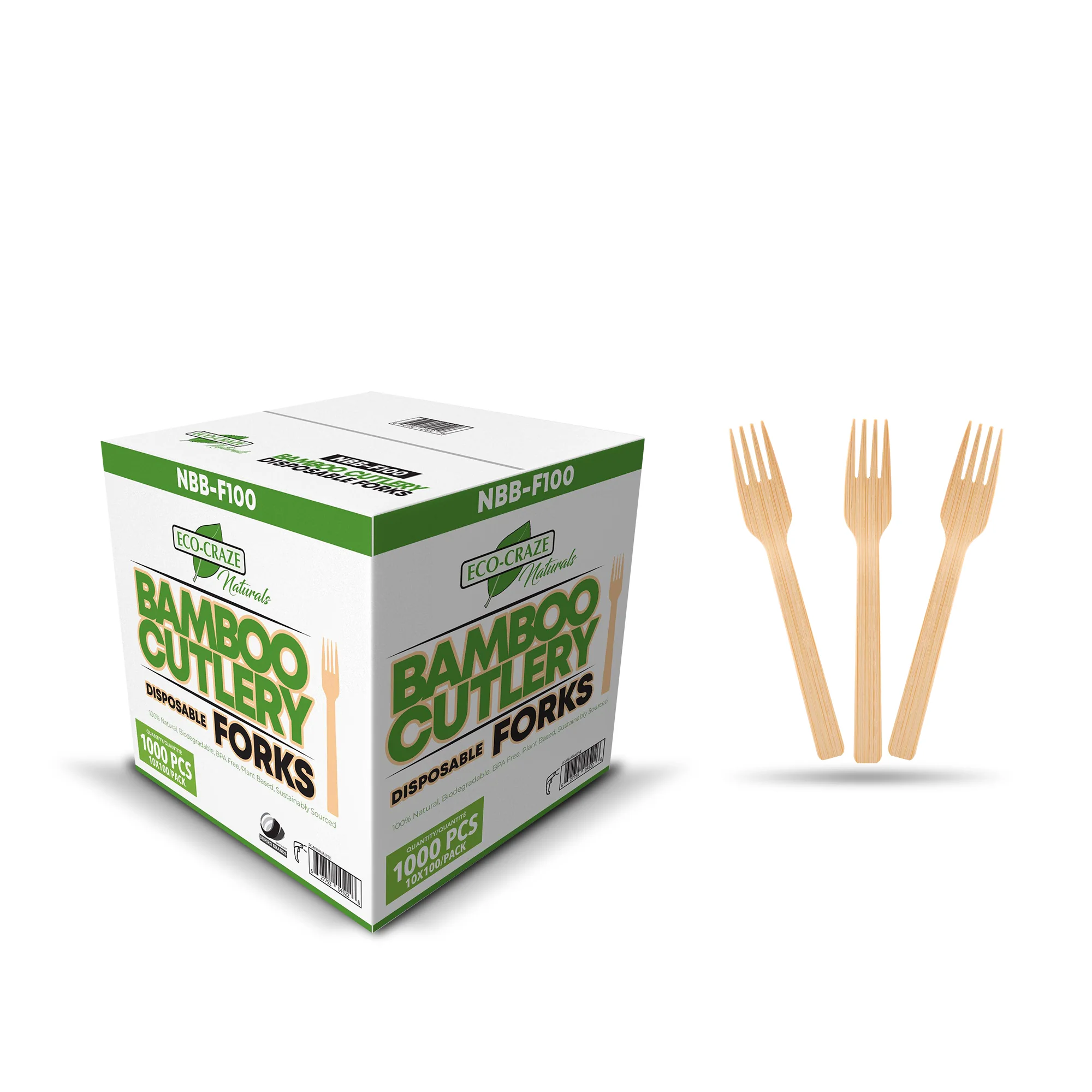 Eco-Craze - Bamboo Forks - Disposable - NBB-F100 - Image 3