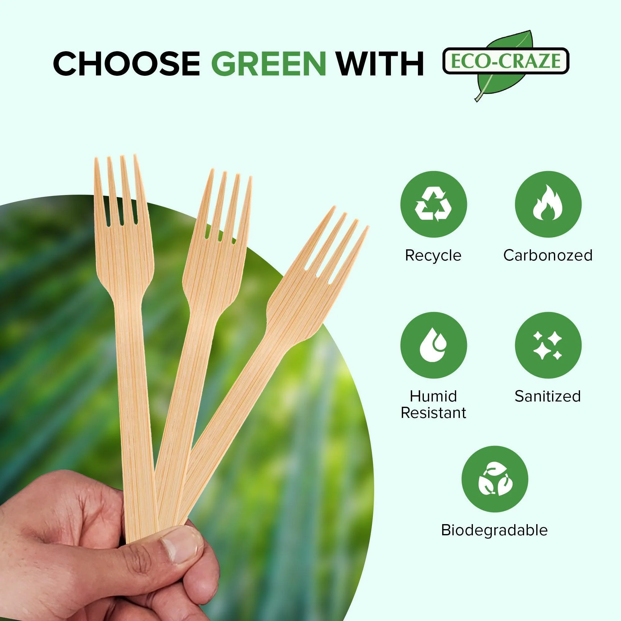 Eco-Craze - Bamboo Forks - Disposable - NBB-F100 - Image 4