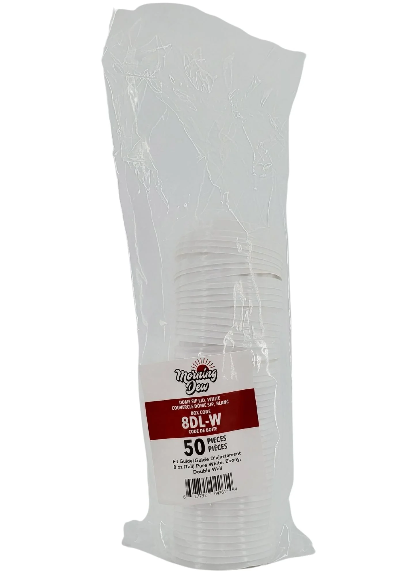 Morning Dew - Dome Sip Lid for 8 oz Tall Hot Paper Cups - White - 8DL-W - Image 4