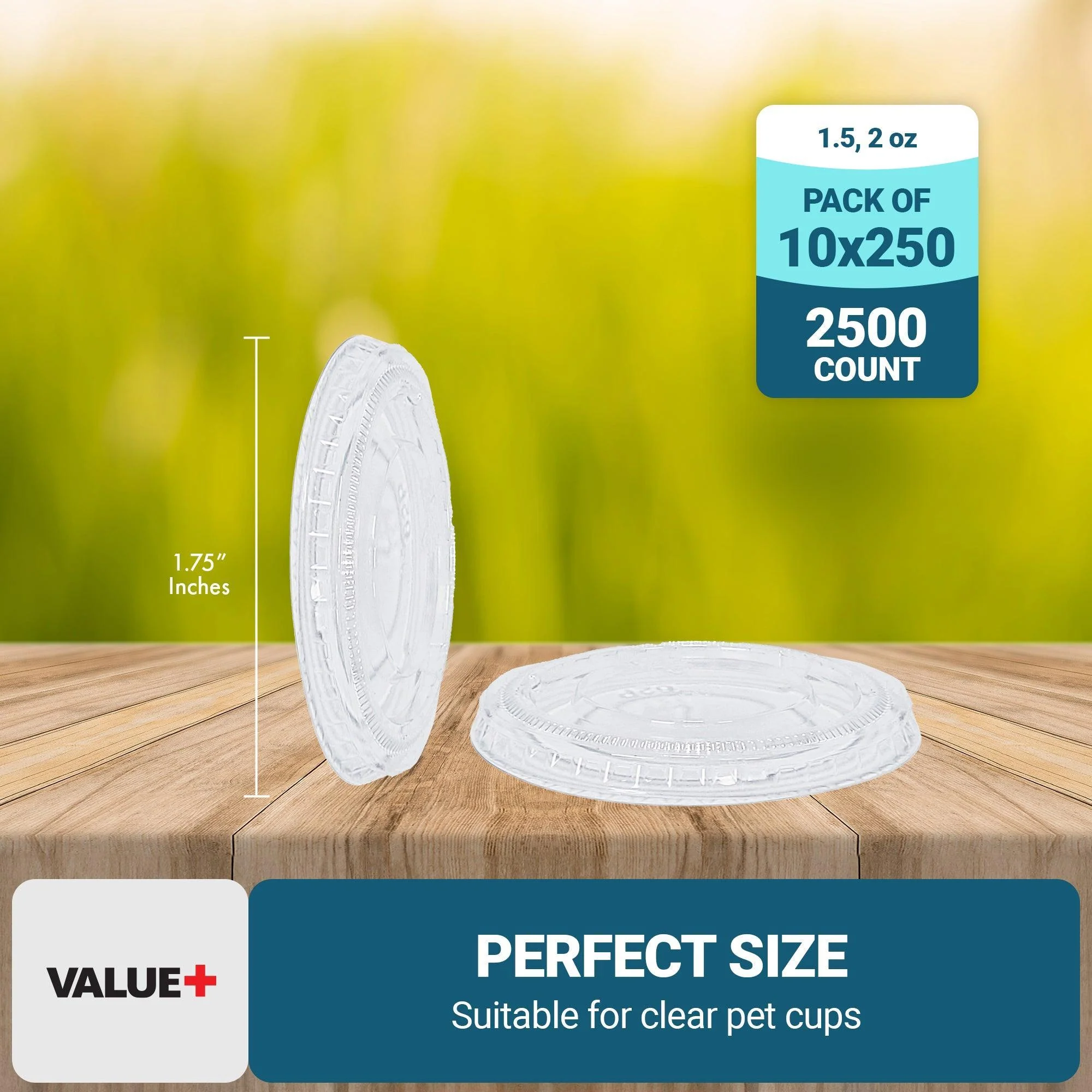 Value+ - 1.5oz - 2oz Portion Cup Lids - 62mm - PC200L - Image 2