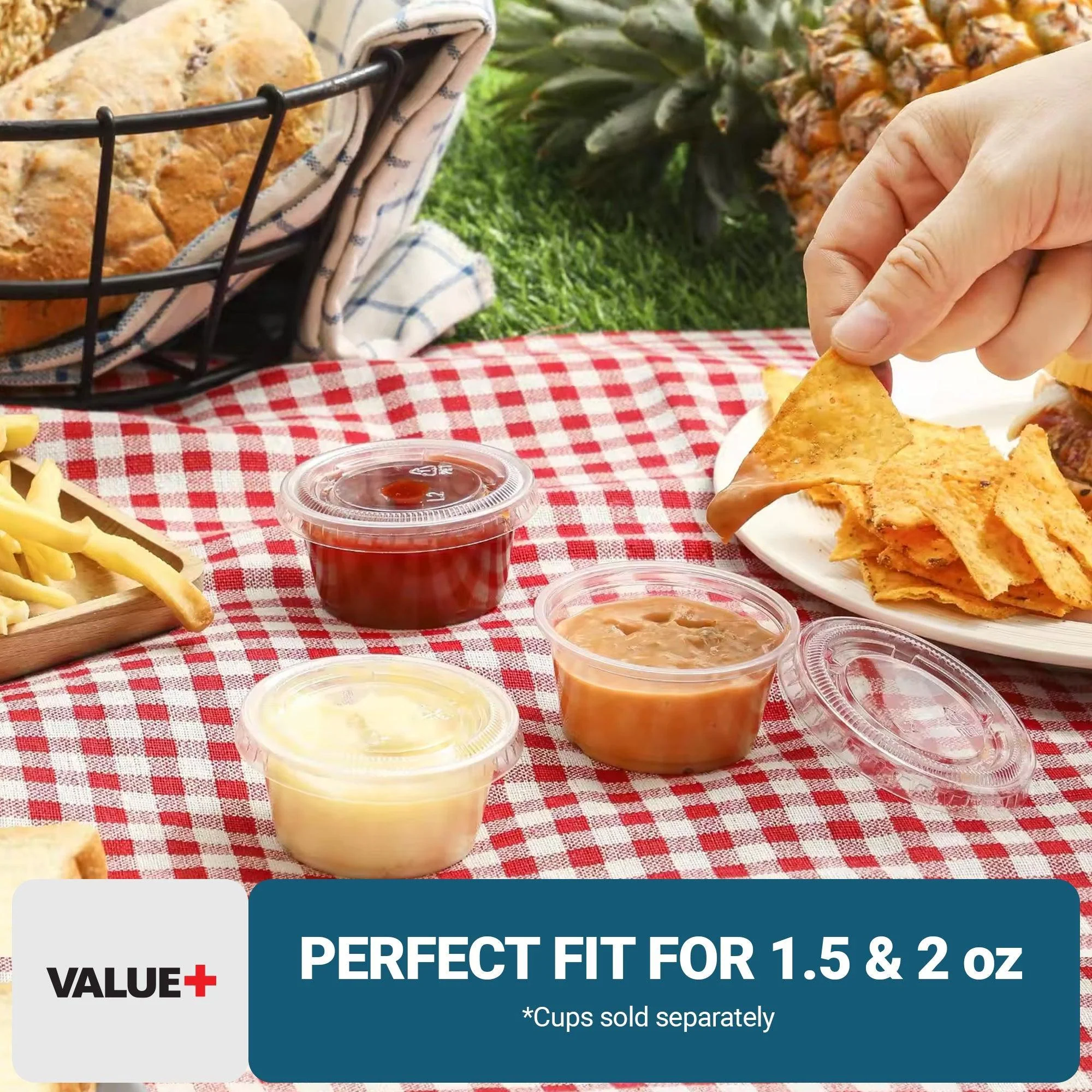 Value+ - 1.5oz - 2oz Portion Cup Lids - 62mm - PC200L - Image 6