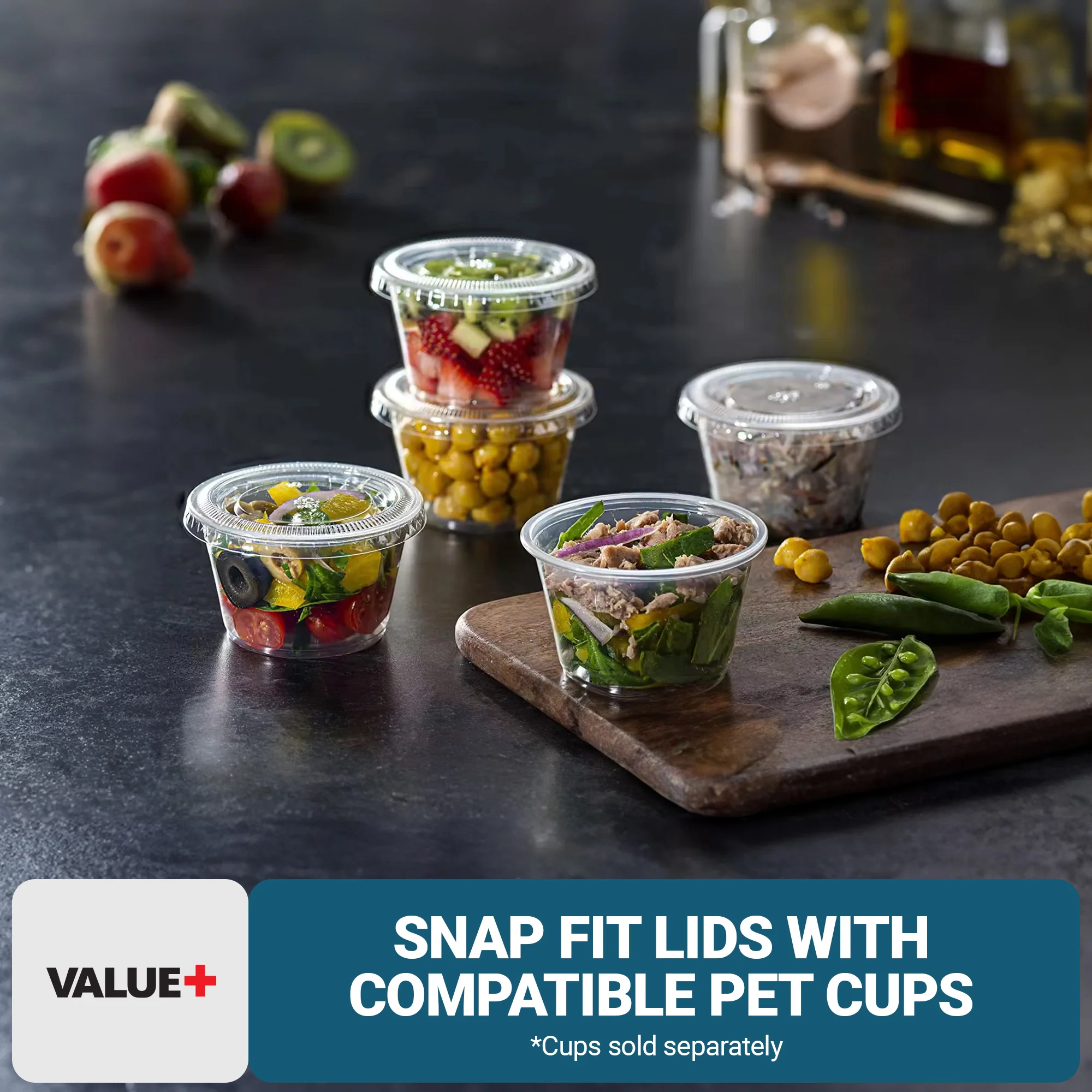 Value+ - 1.5oz - 2oz Portion Cup Lids - 62mm - PC200L - Image 7