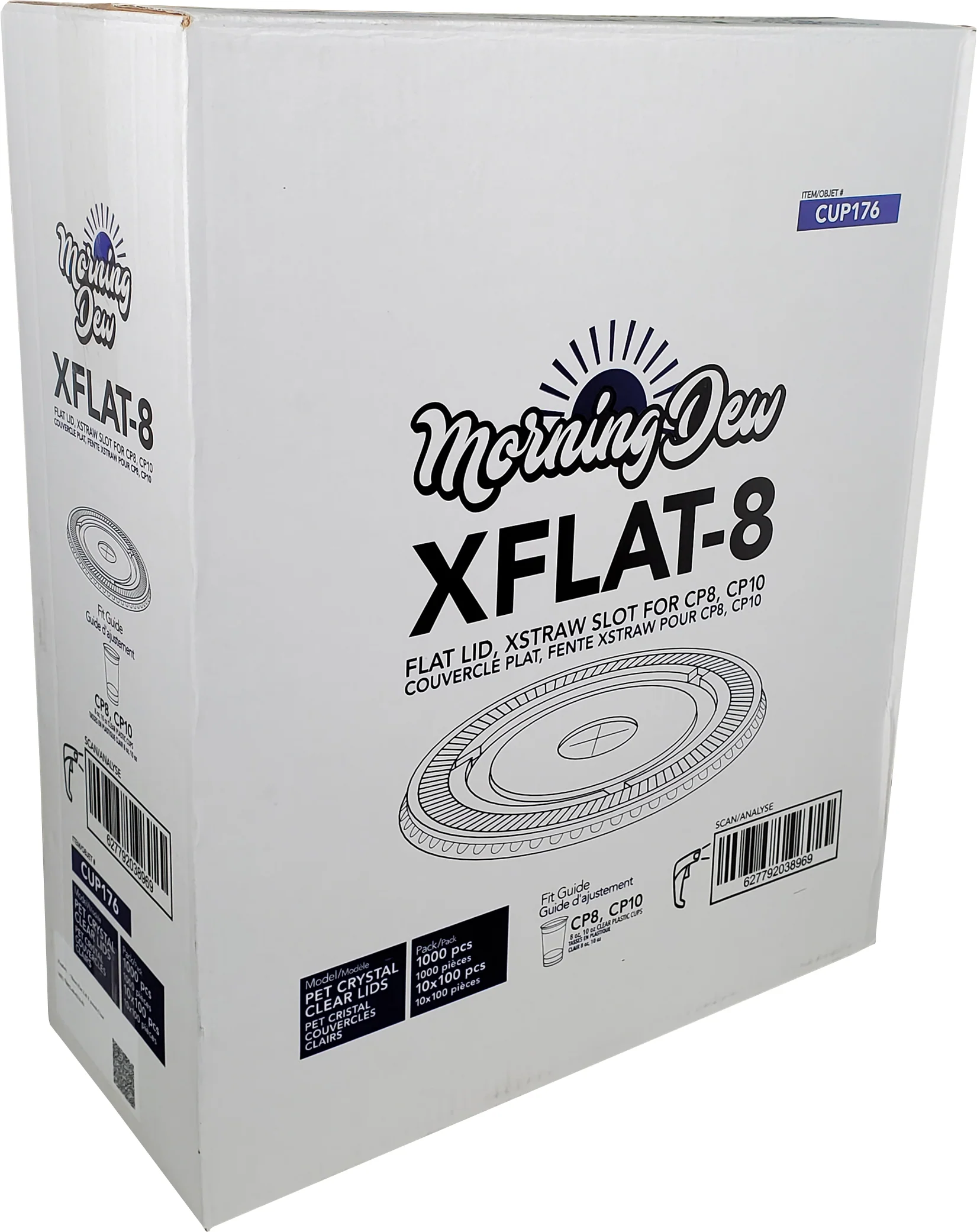 Morning Dew - Clear Flat Lid - 7-8-10oz XFLAT-8 - 78mm - Image 4