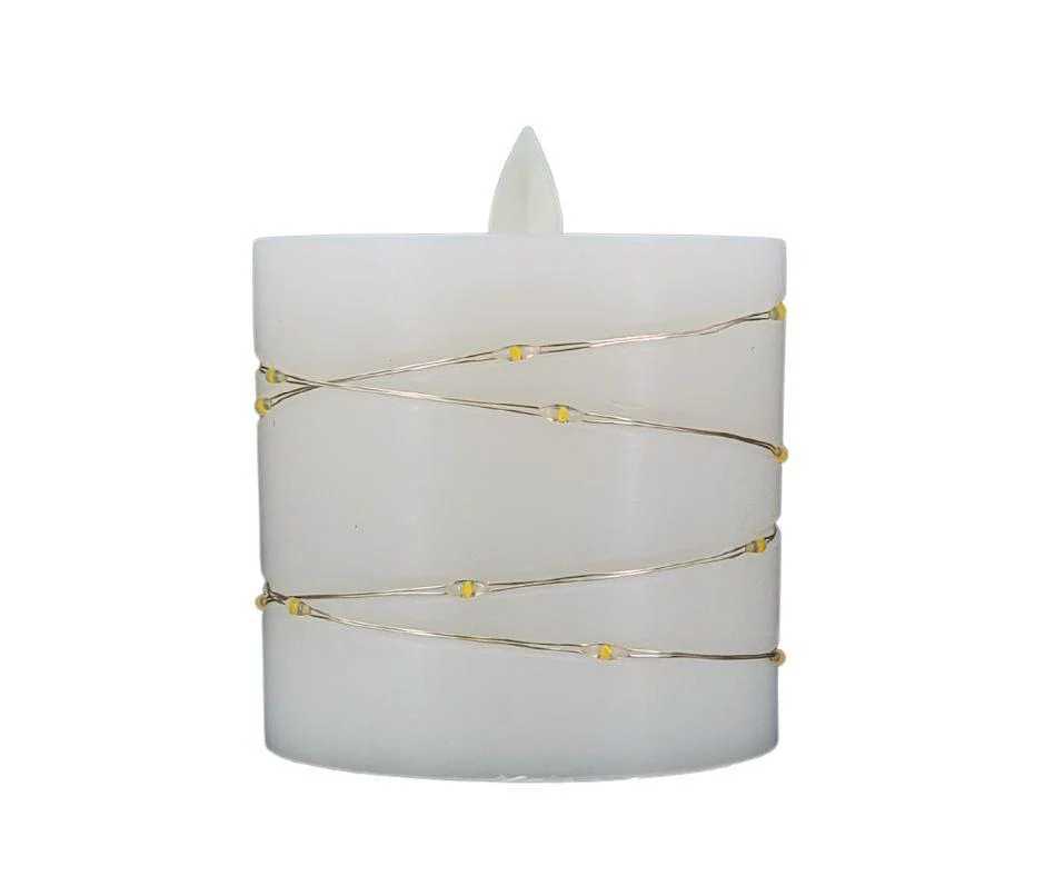 Deco Lite - LED Pillar w/String Lights - 3x3.1" - Image 2