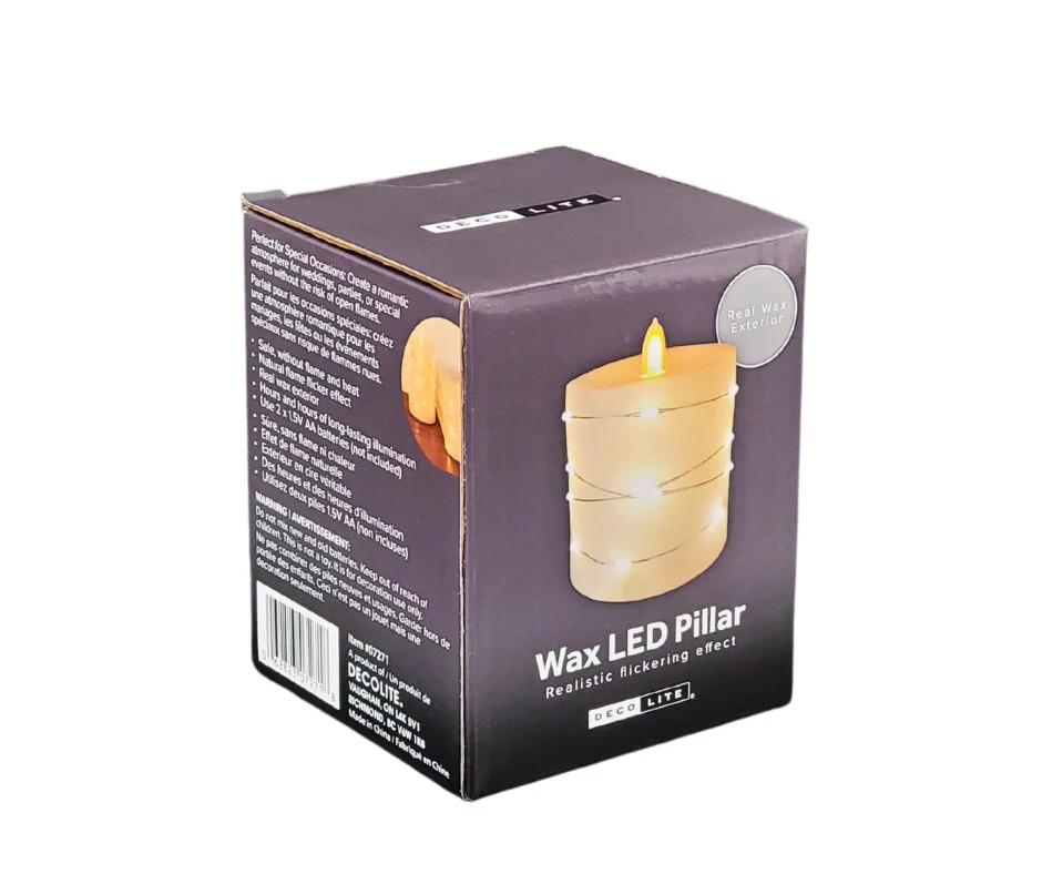Deco Lite - LED Pillar w/String Lights - 3x3.1" - Image 4