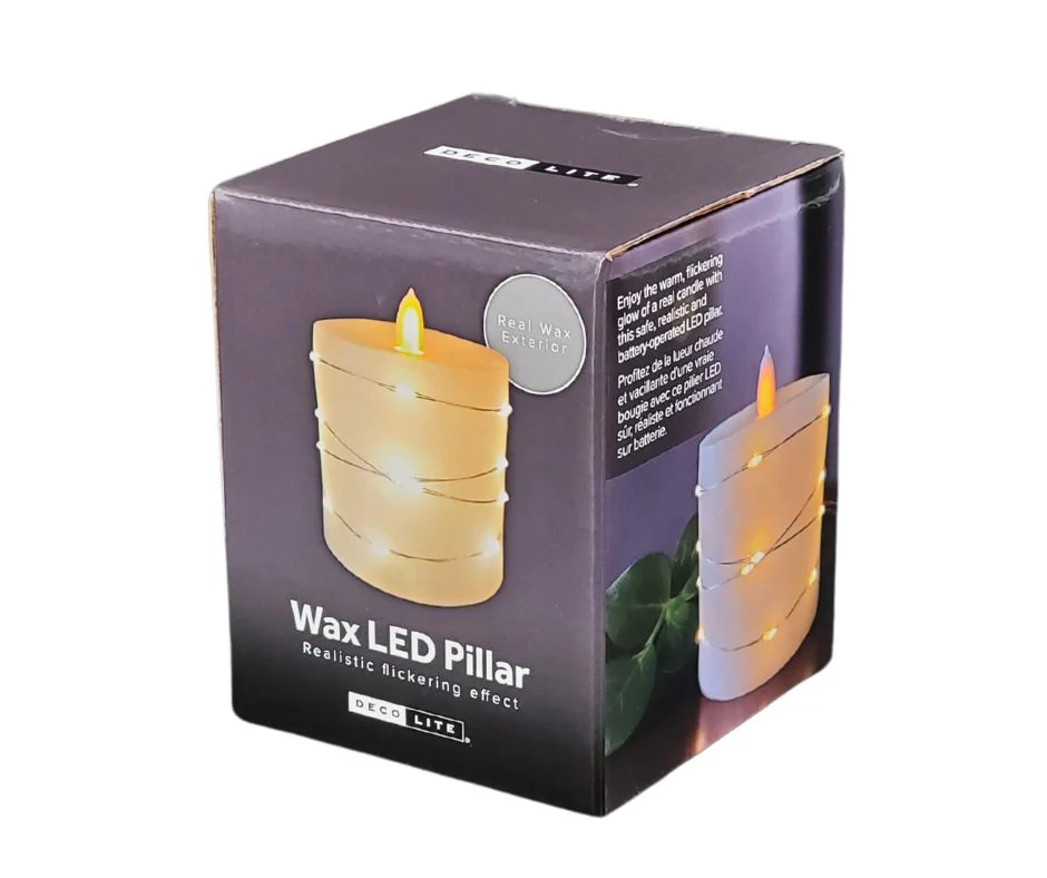 Deco Lite - LED Pillar w/String Lights - 3x3.1" - Image 5