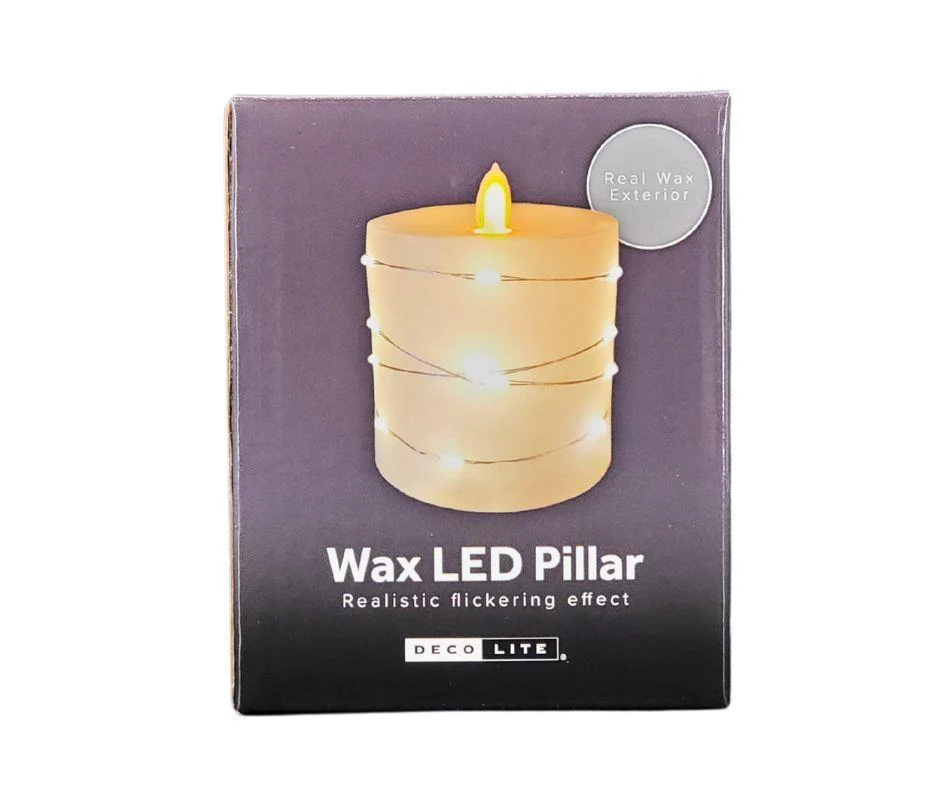 Deco Lite - LED Pillar w/String Lights - 3x3.1" - Image 6