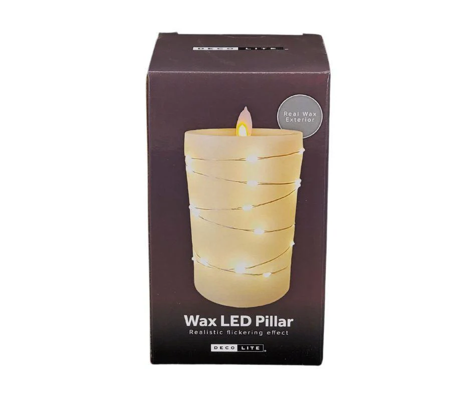 Deco Lite - LED Pillar w/String Lights - 3x4.9" - Image 2