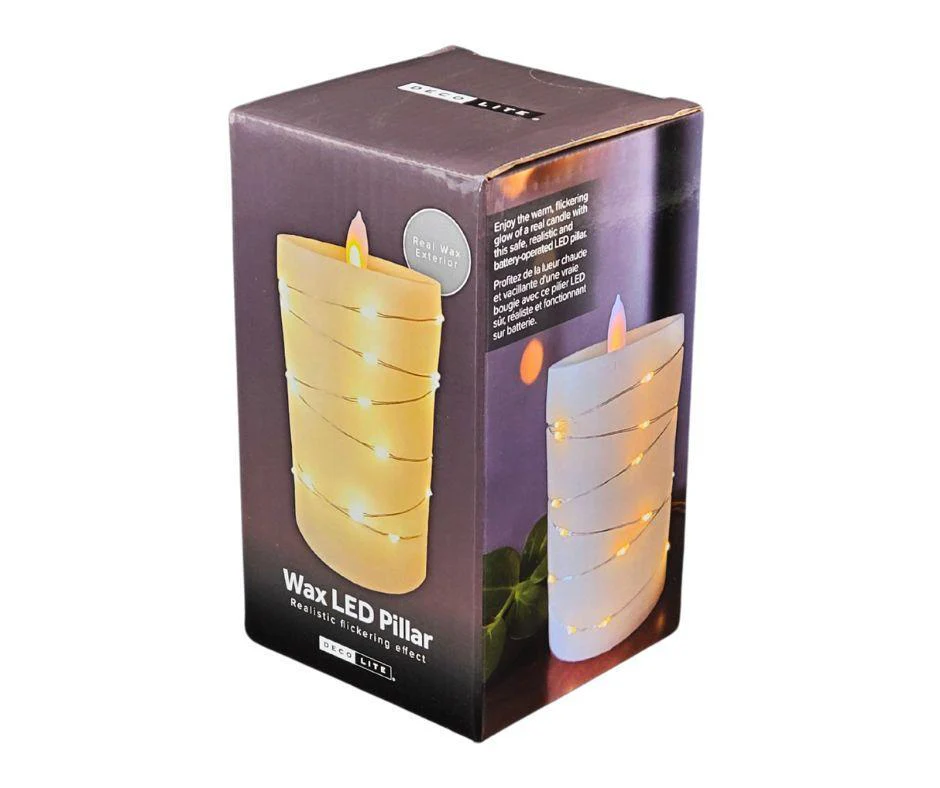 Deco Lite - LED Pillar w/String Lights - 3x4.9" - Image 4