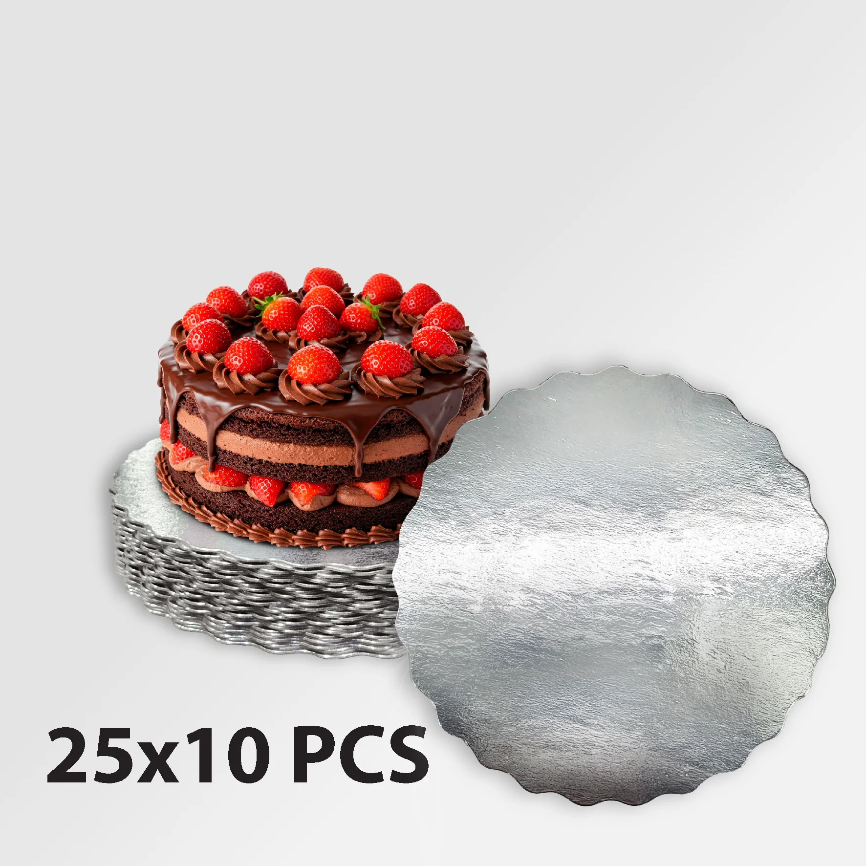 CLR - Decora - 10" Round Scallop Sheets - Silver - 1.5mm Thick - Image 2