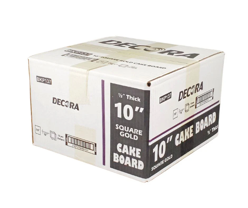 CLR - Decora - 10" Square 1/2" Cake Board - Gold - Image 5