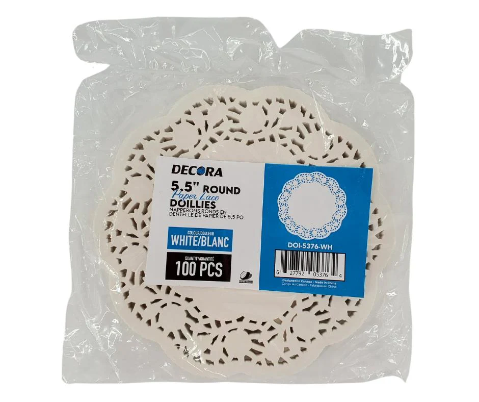 Decora - 5.5" Round Paper Lace Doilies, White - DOI-5376-WH - Image 5