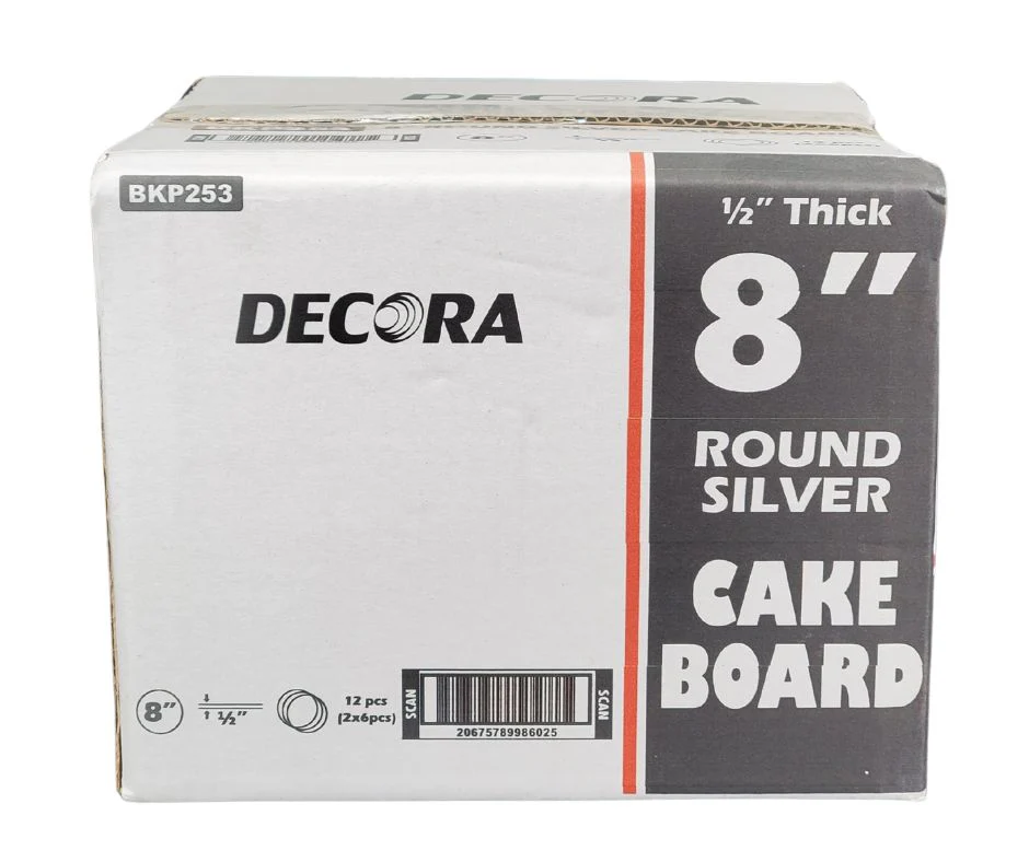CLR - Decora - 8" Round 1/2" Thick Cake Board - Silver - RS-98602 - Image 3
