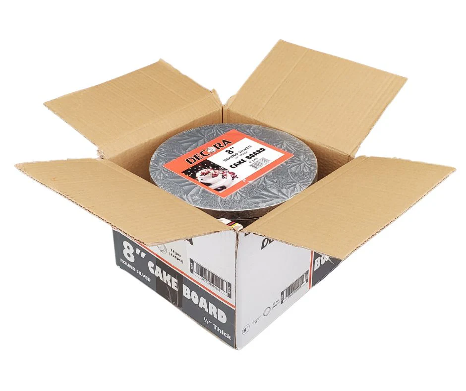 CLR - Decora - 8" Round 1/2" Thick Cake Board - Silver - RS-98602 - Image 4