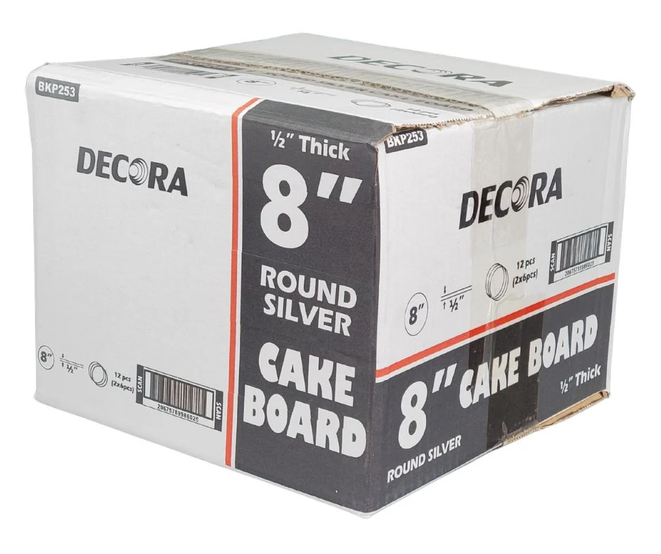 CLR - Decora - 8" Round 1/2" Thick Cake Board - Silver - RS-98602 - Image 5