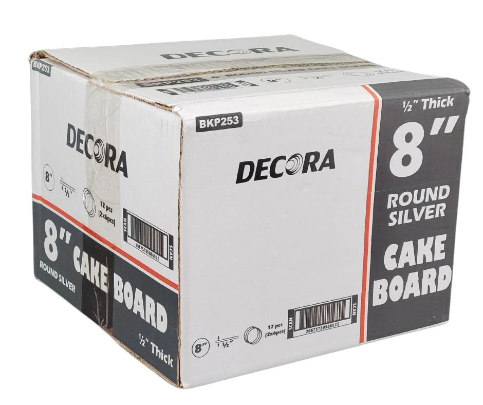 CLR - Decora - 8" Round 1/2" Thick Cake Board - Silver - RS-98602 - Image 6