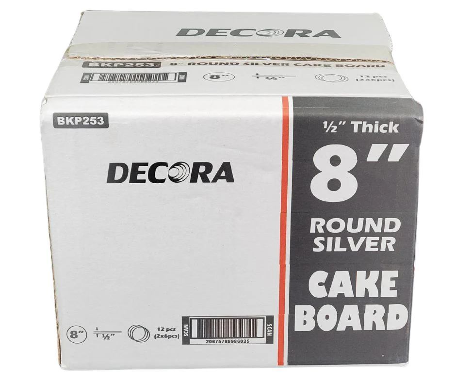 CLR - Decora - 8" Round 1/2" Thick Cake Board - Silver - RS-98602 - Image 8
