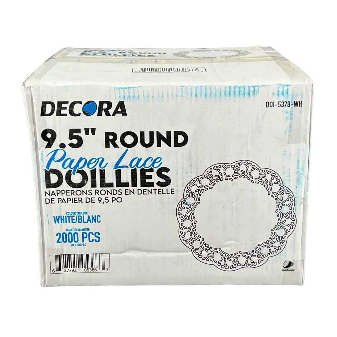 Decora - 9.5" Round Paper Lace Doillies, White - DOI-5378-WH - Image 2
