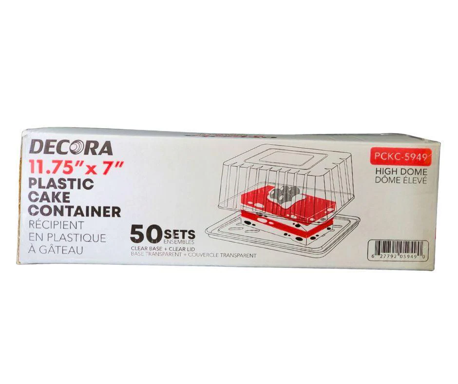 Decora - Plastic Cake Box Clear - Combo - 11.42''x7'' - Image 6