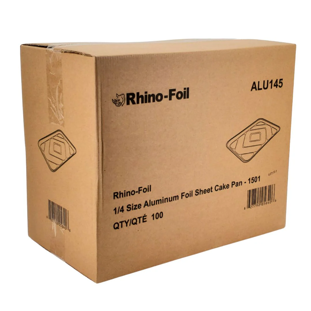Rhino-Foil - 1/4 Size Aluminum Foil Sheet Cake Pan - 1501 - Image 3