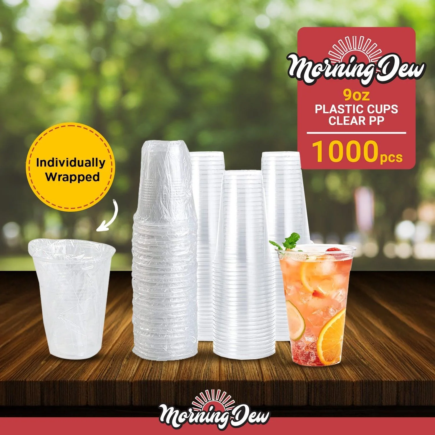 Morning Dew - 9oz Plastic Cups - PP9 - Individually Wrapped - Image 5