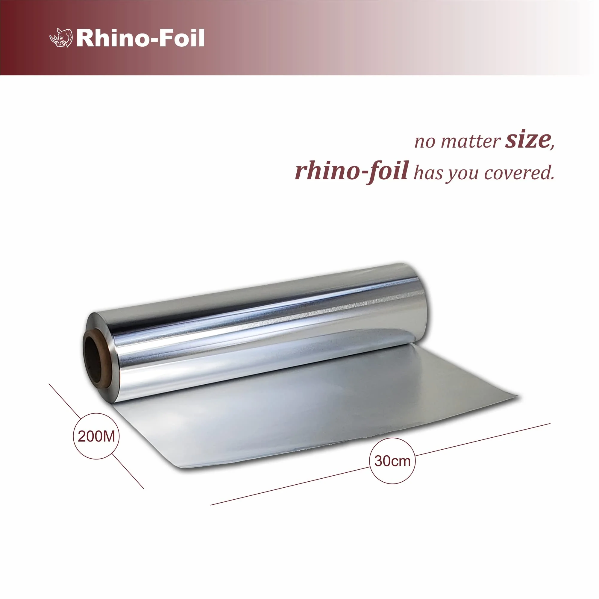 Rhino-Foil - 12" Aluminium Foil Roll - 200M - Image 3