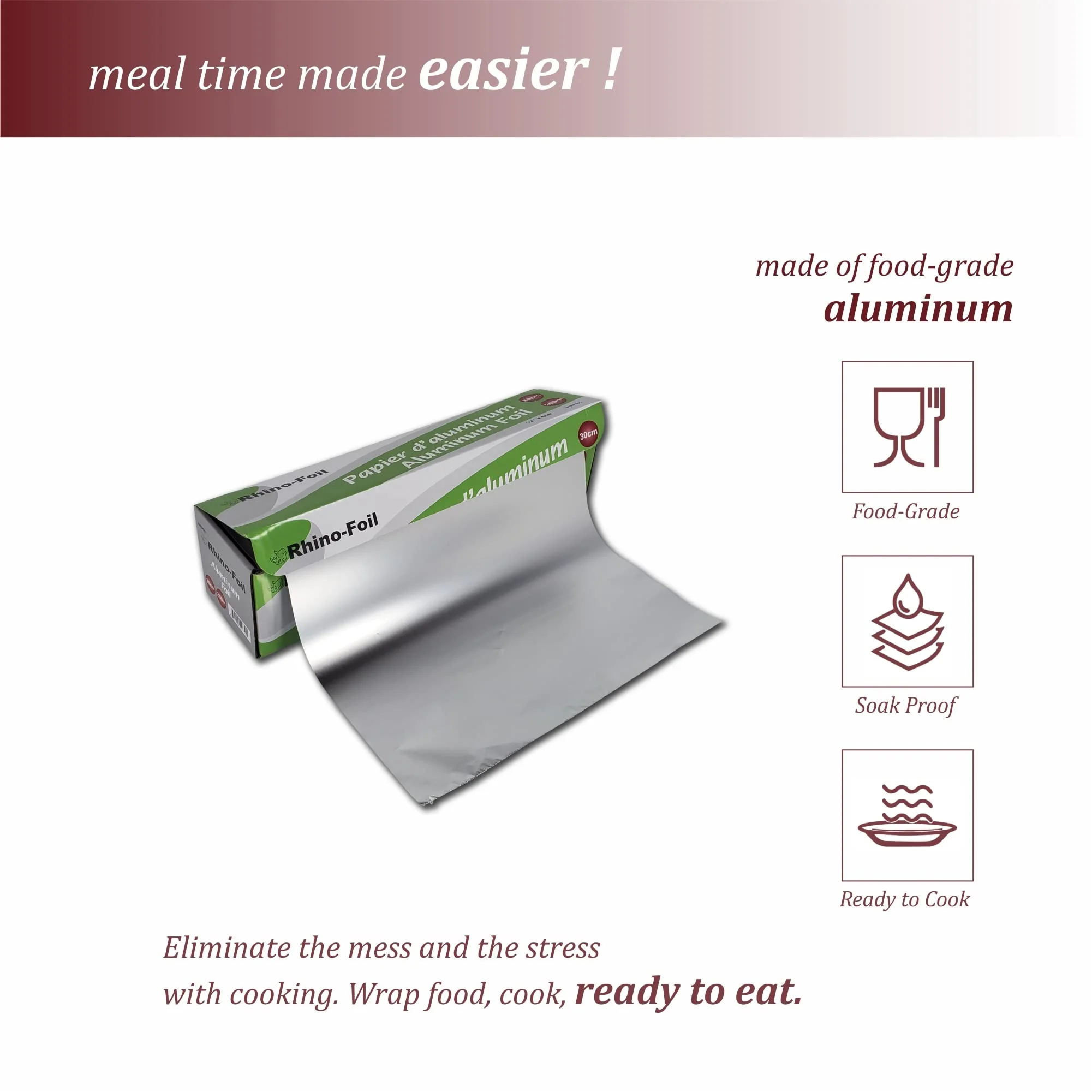 Rhino-Foil - 12" Aluminium Foil Roll - 200M - Image 4